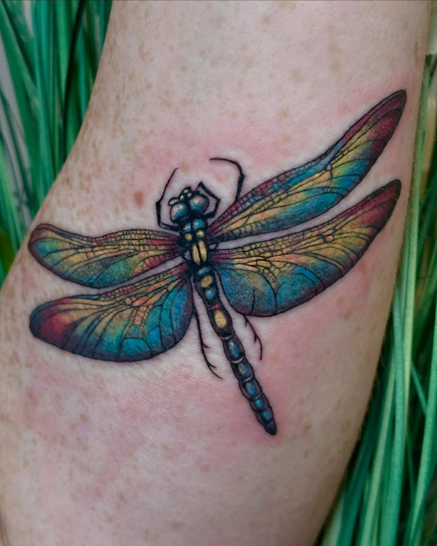 My client and I are very happy with this beautiful dragonfly 😊🌈

I&rsquo;d love to work on some butterfly&rsquo;s and dragonflys&hellip; DM me if you&rsquo;re interested. 

#yyjtattoo #yyjtattooartist #realismtattoos #dragonflytattoo #dragonflyart 