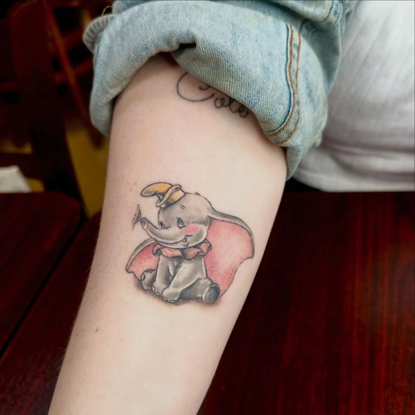 I went for coffee today with my client and now friend and I had to show you all the healed result 🐘 😌

I&rsquo;m a bit obsessed with this one. Who doesn&rsquo;t love Dumbo? 🥰

What cartpon or Disney character would you like to see me tattoo? 

#vi