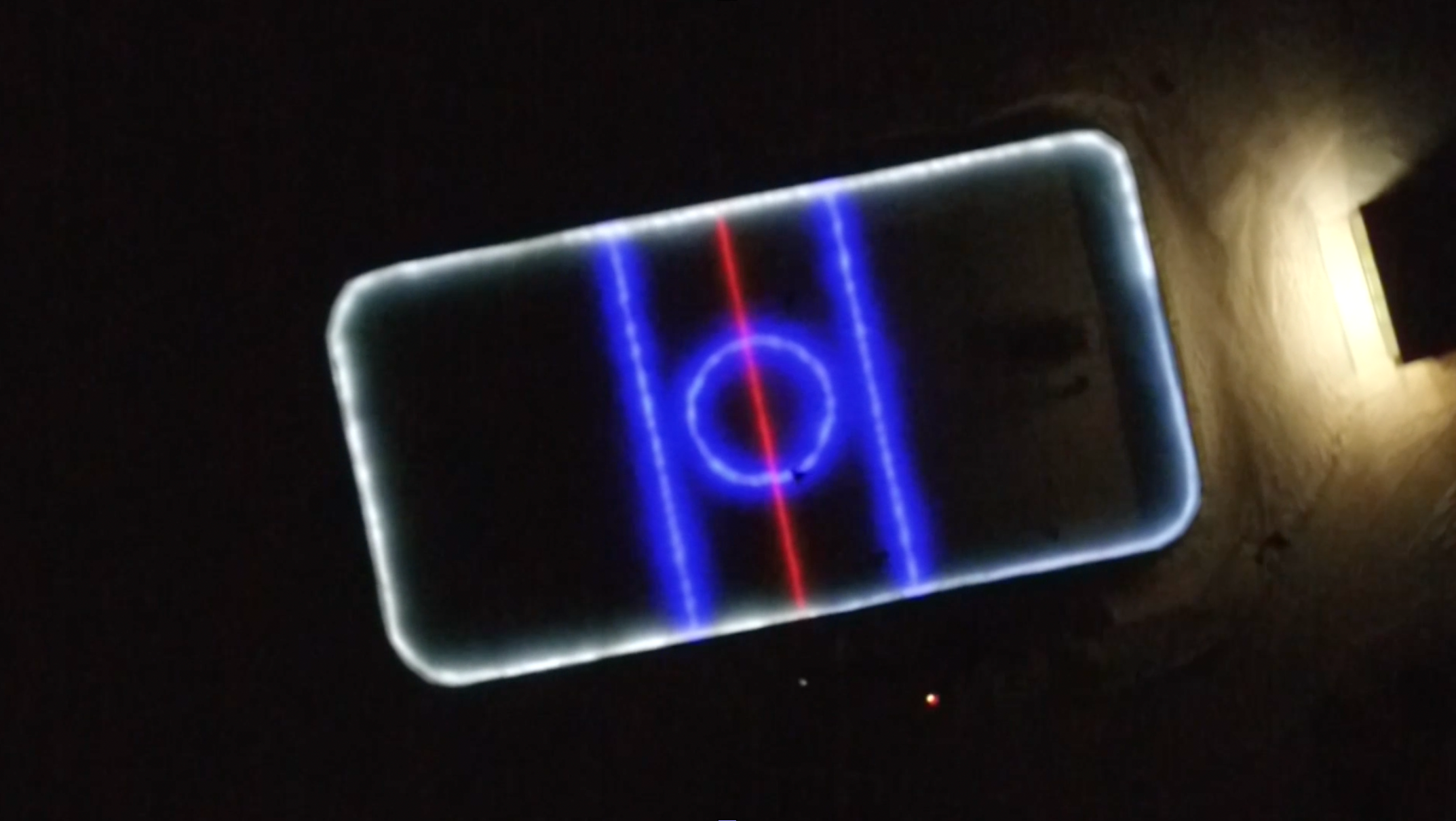 The ODR in the dark with the under ice LED lights shining bright