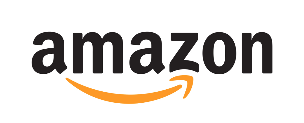 Amazon logo with black text and orange arrow underneath that curves from the letter 'a' to the letter 'z'