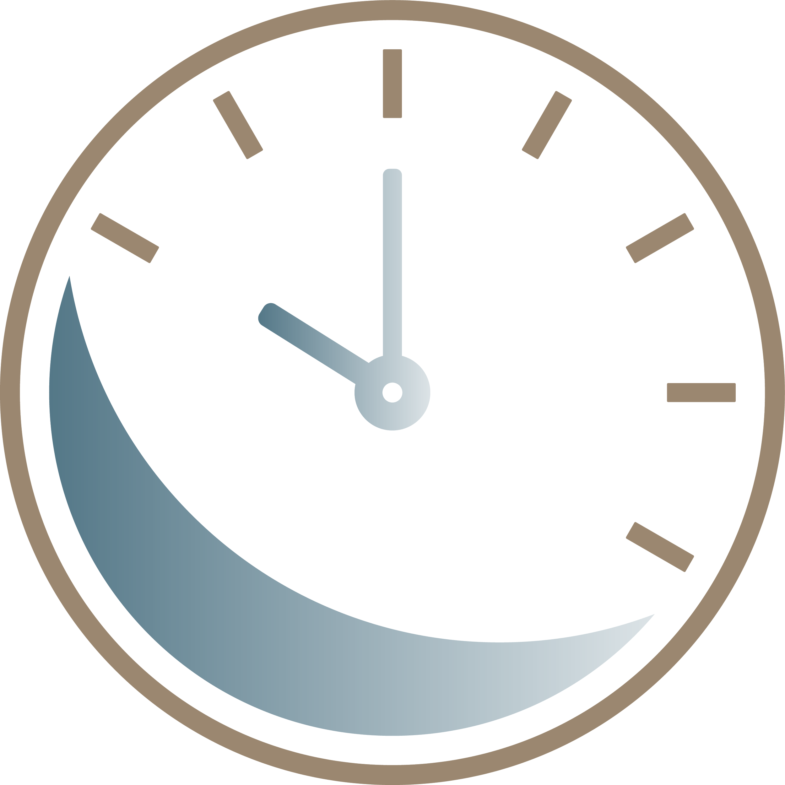 An analog clock showing 11:00 with a moon symbol at the bottom left indicating nighttime.