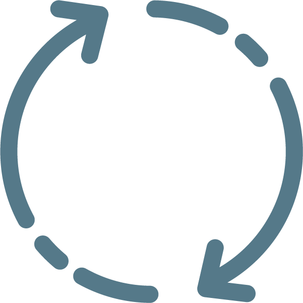 A circular arrow icon indicating refresh or recycling.