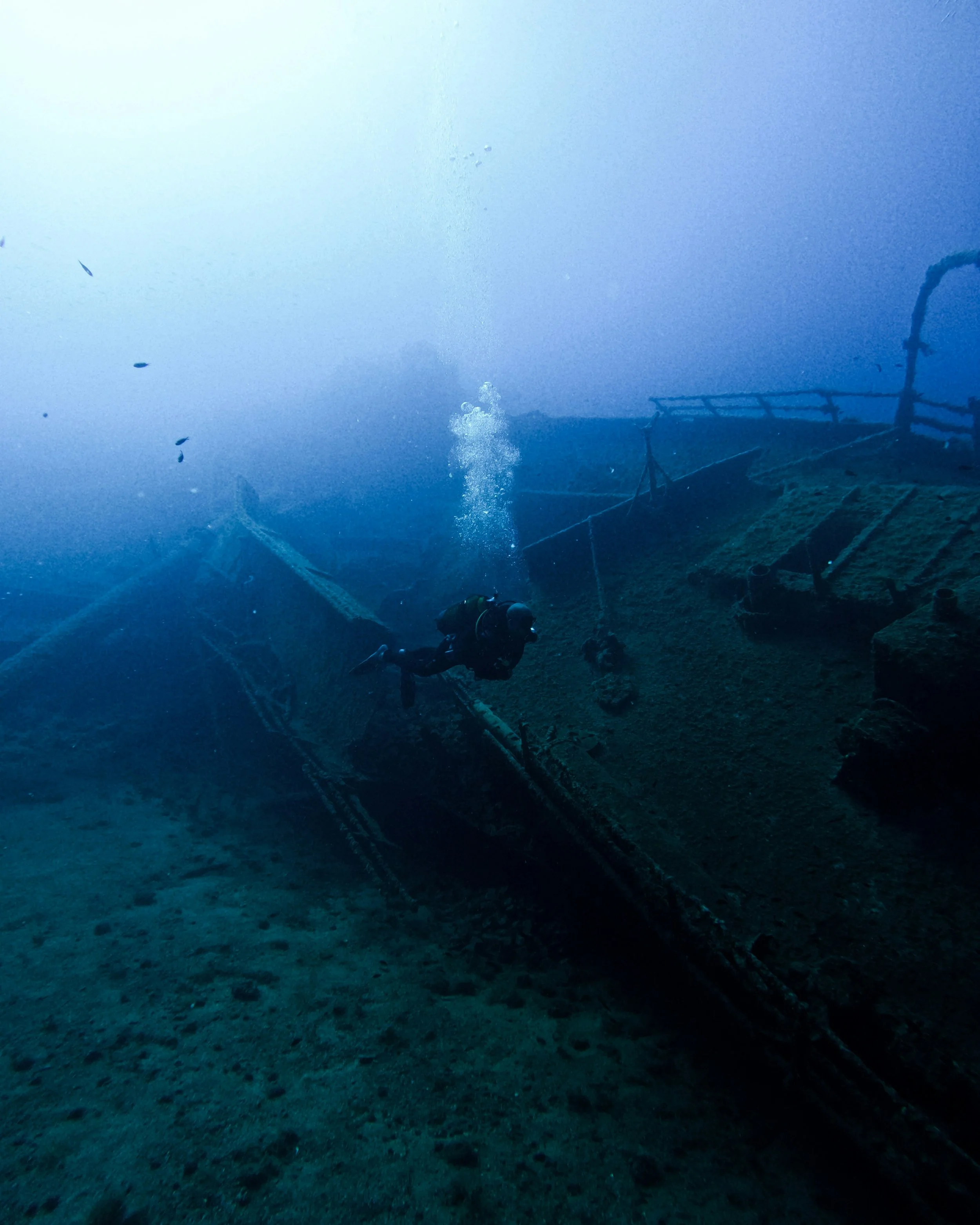 Plongée sous-marine sur un naufrage.