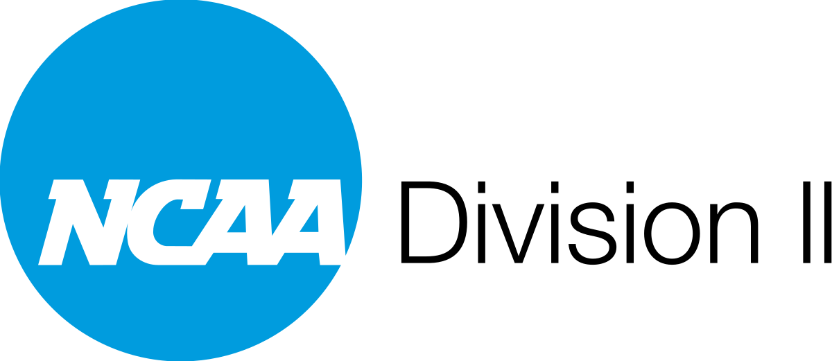 NCAA logo with a blue circle and white letters next to the words Division II