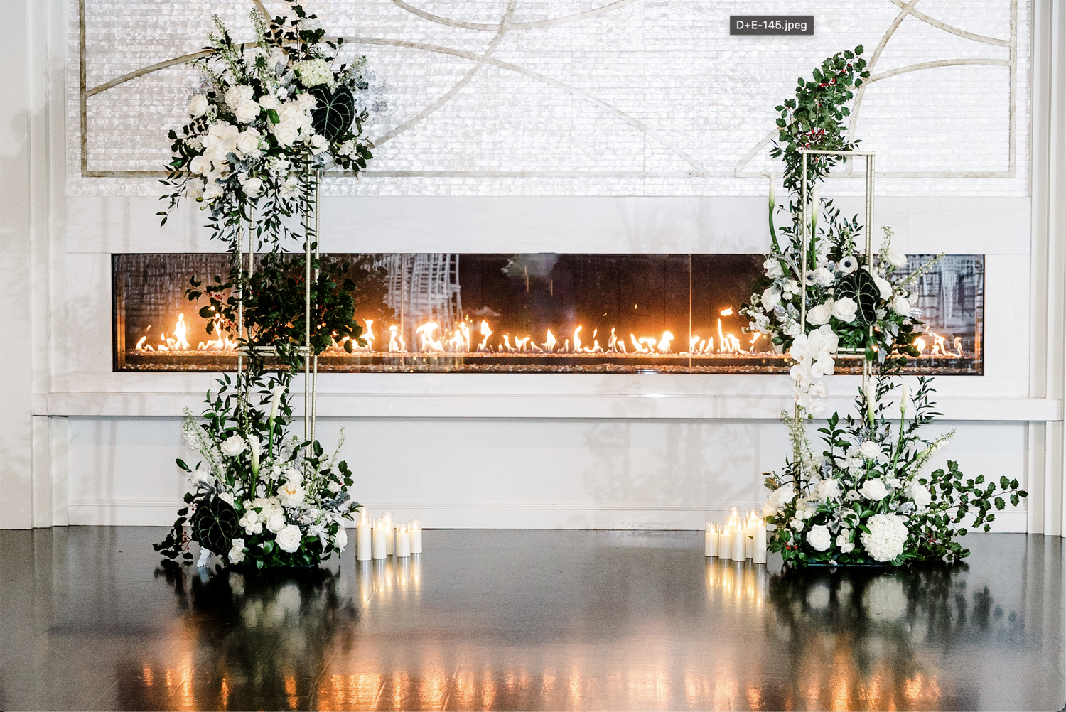 Wedding Flower Display by Firehouse Flowers