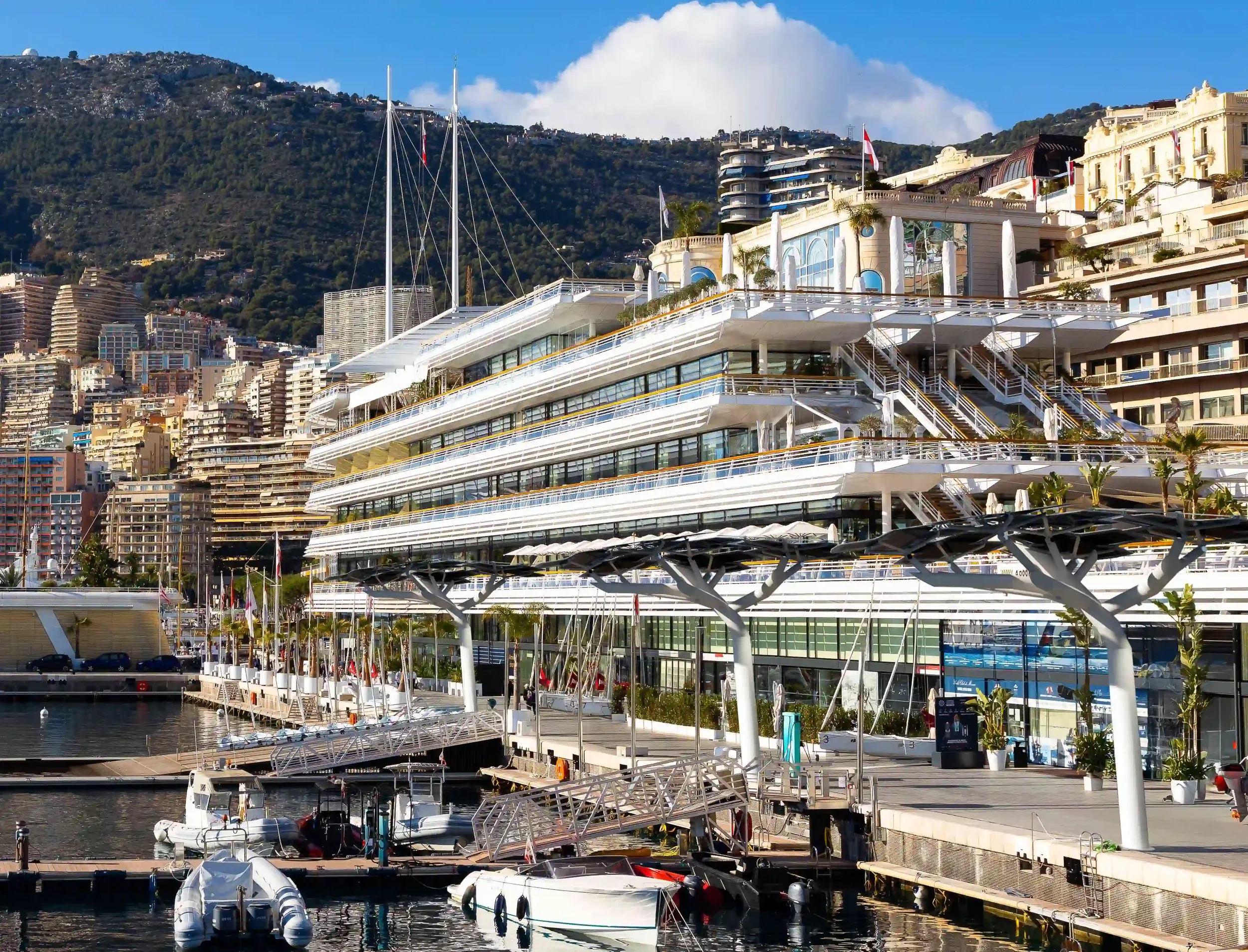 How the Marine Solar Trees would look on the docks of Monaco.