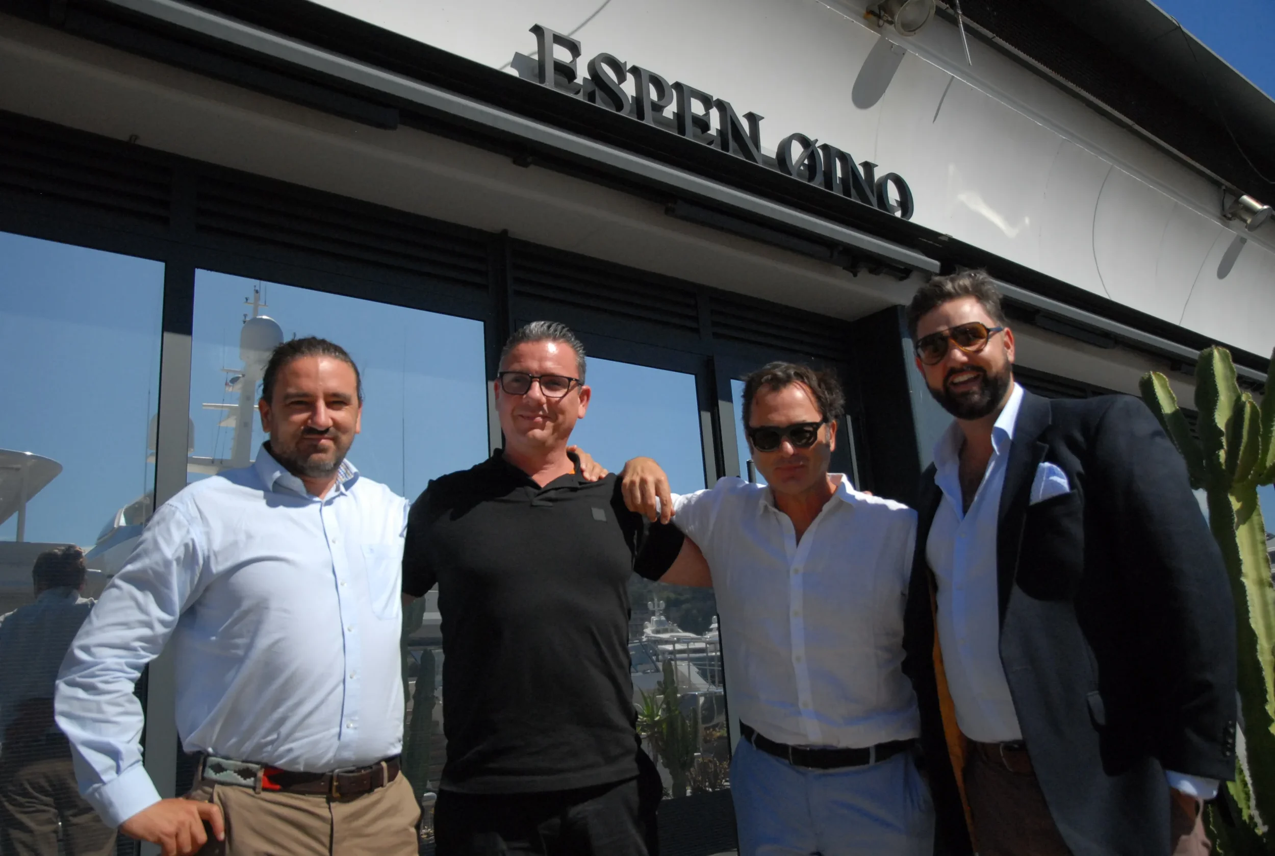 The Hybrid Solar System-team in front of the office of Espen Øino International in Monaco.