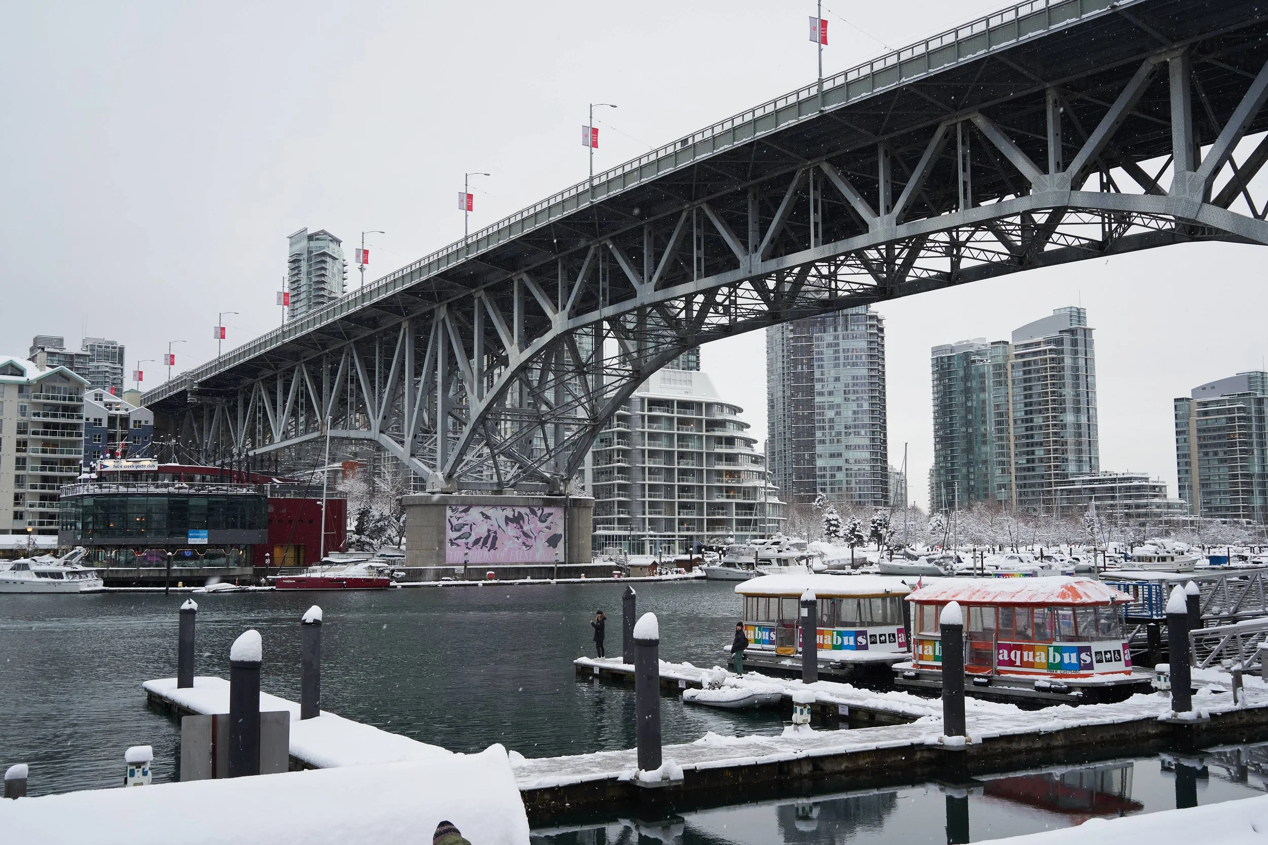 View From the Snowy Granville Island, Vancouver 2022