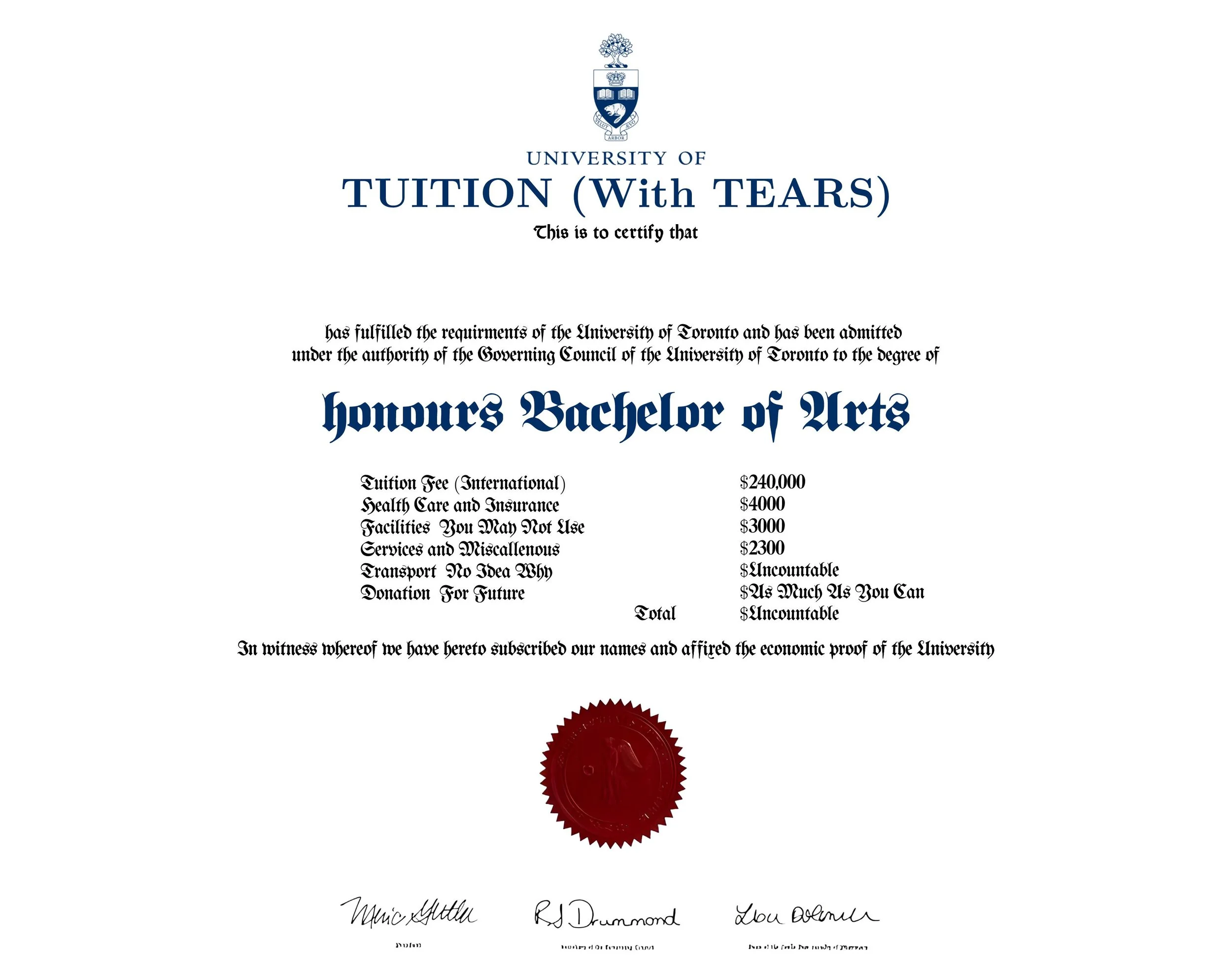 UNIVERSITY OF TUITION (With TEARS)