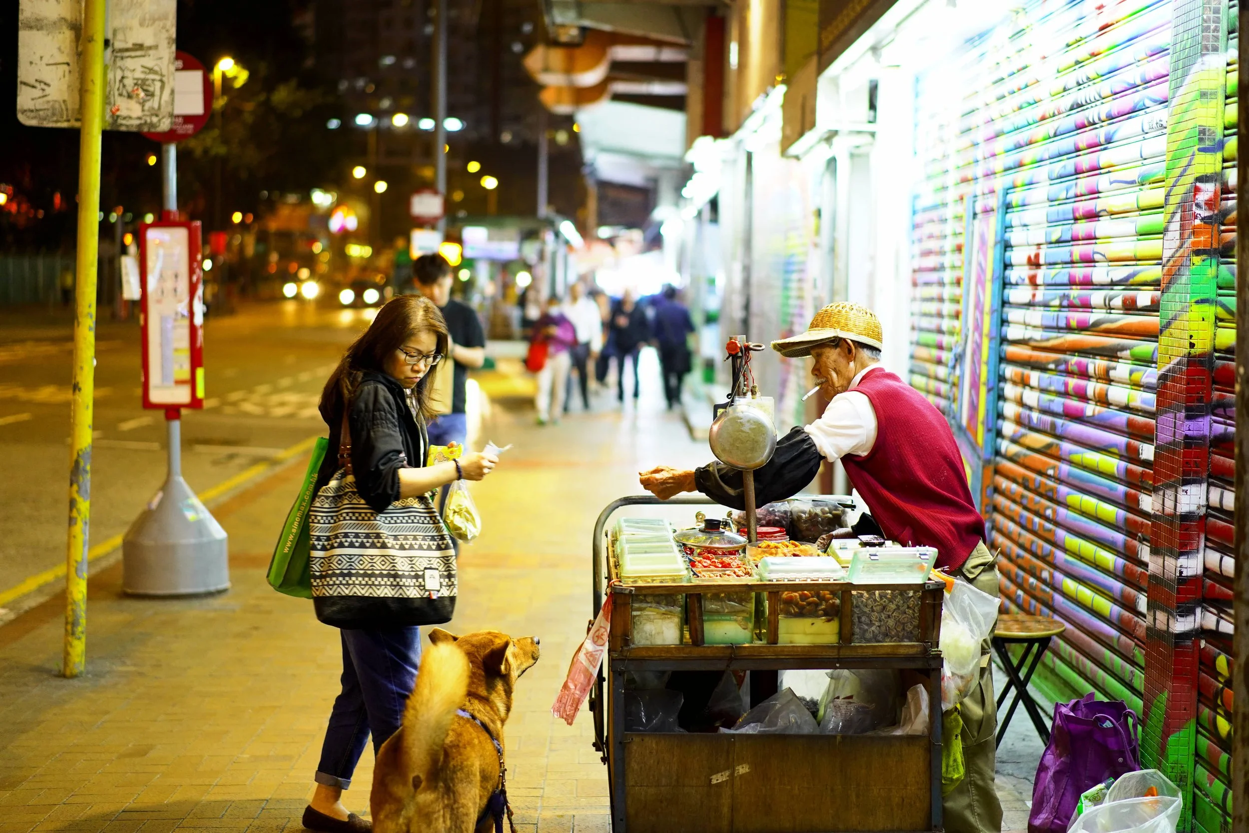 Street vendor of self made dried fruit, 何伯, Yue Man Square before reconstruction, Kwun Tong, Hong Kong, 2019