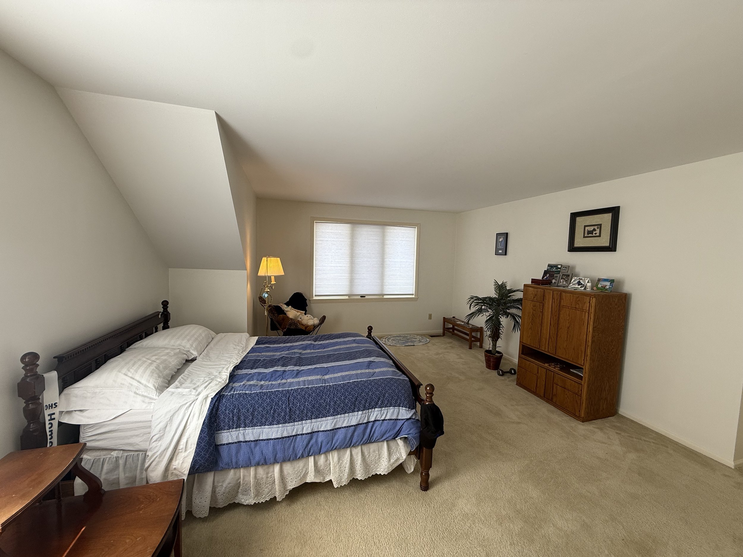 After- wallpaper border removal, prep/paint wood doors, paint trim and walls.