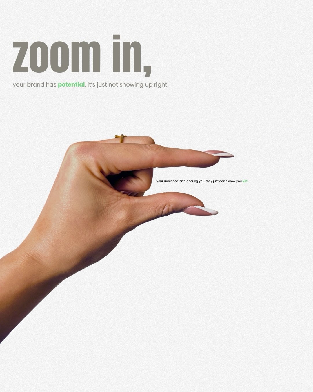 zoom in, you&rsquo;re being overlooked.

if your brand looks, sounds, and feels like every other business in your space, your audience has no real reason to choose you over them. 

that&rsquo;s not because your business isn&rsquo;t good enough. it&rs