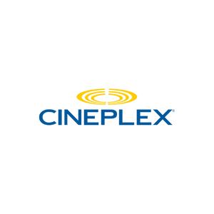 Cineplex logo with a stylized yellow swirl and blue text.