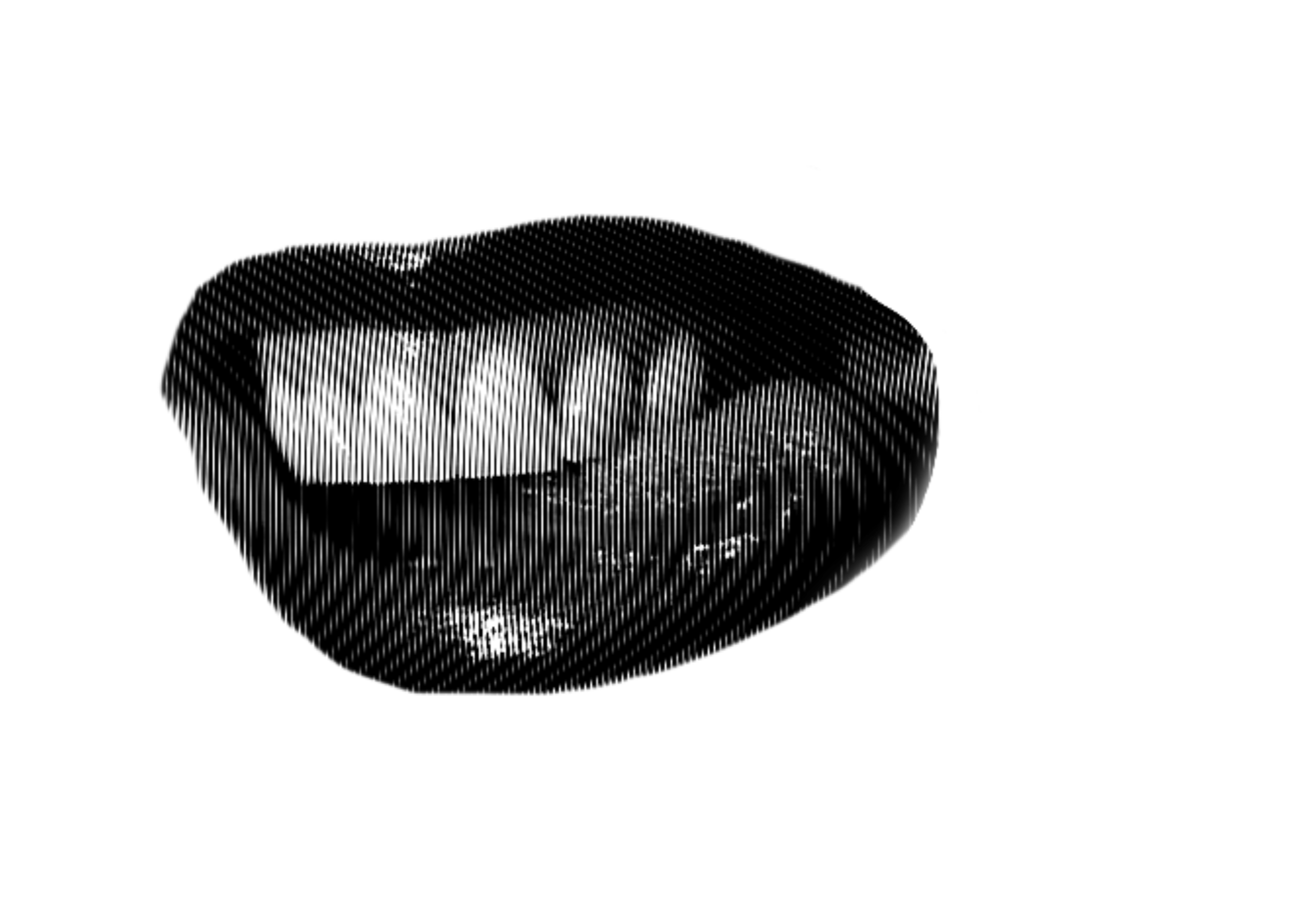 Digital illustration of a 3D object resembling a hypodermic needle next to a rectangular bar, set against a black background.