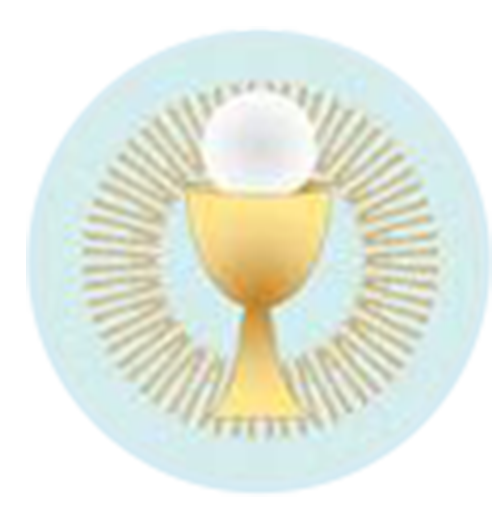 Gold trophy cup with a white ball above it, surrounded by a circular radiant design on a light blue background.