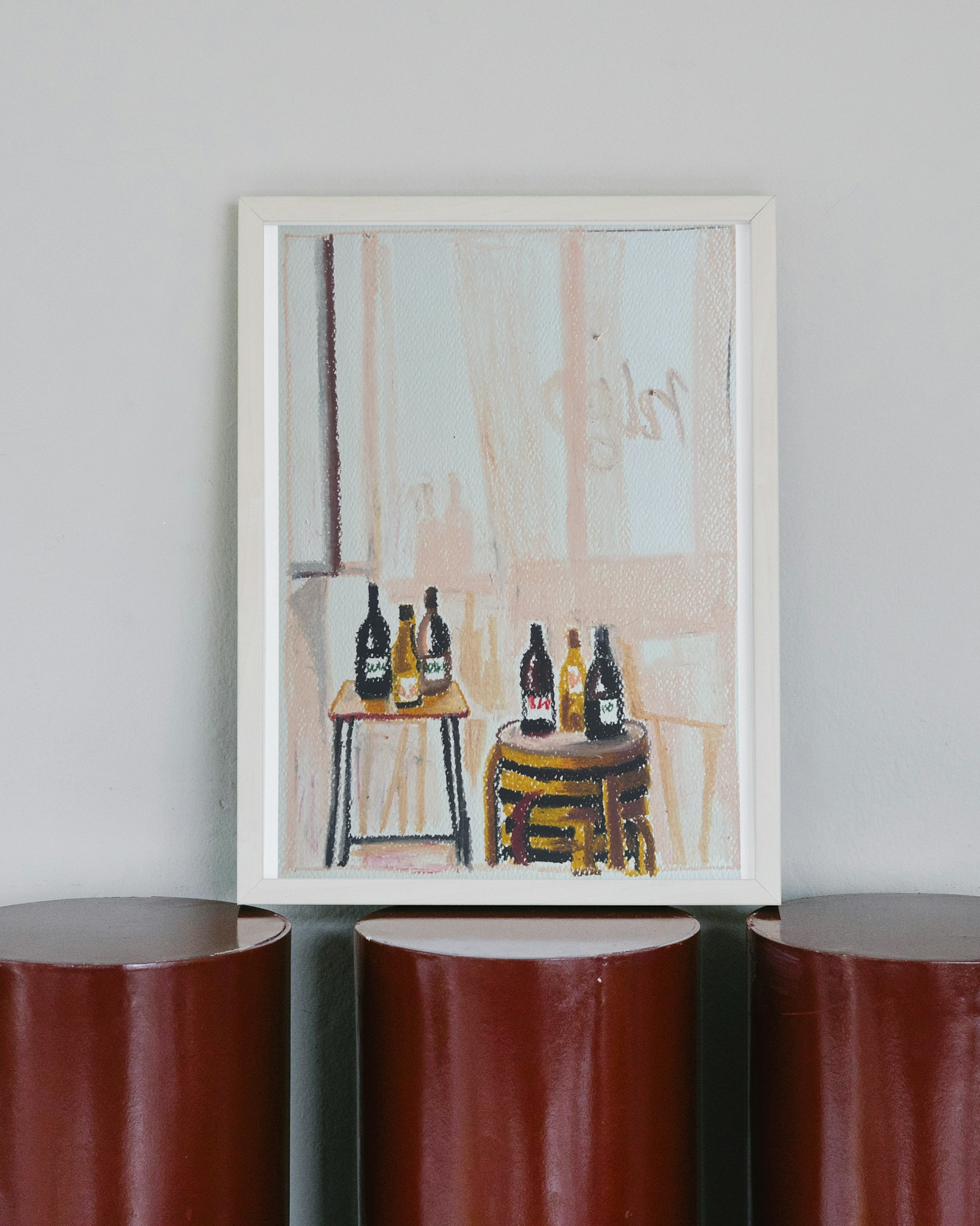 wine drawing | original drawing | oil pastels