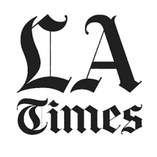 LA Times logo with stylized black lettering on a white background