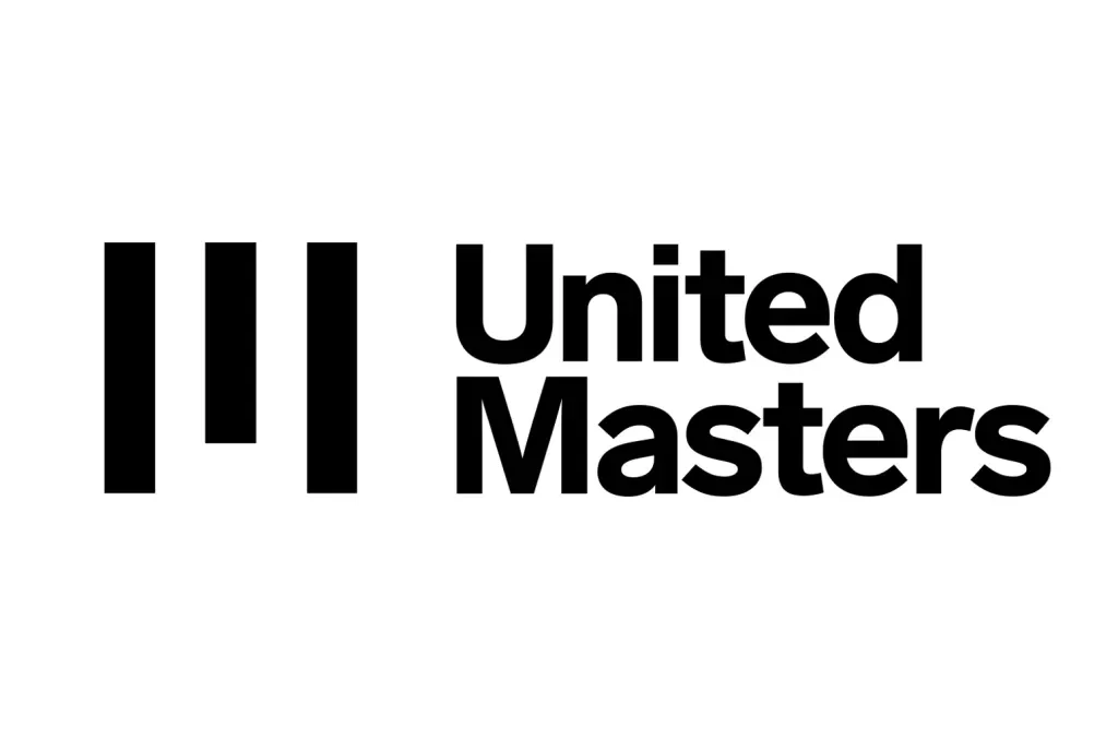United Masters logo featuring three vertical black bars and the words 'United Masters' in bold black text.