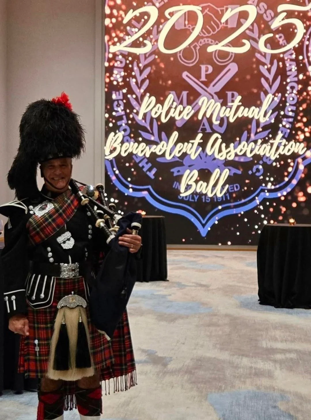 Congratulations to Dave, who was recognized last night by Chief Constable, Steve Rai for his 40 years of service to the Pipe Band. Well done Rocky.