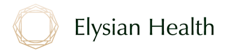 Elysian Health logo with a geometric emblem to the left of the company name