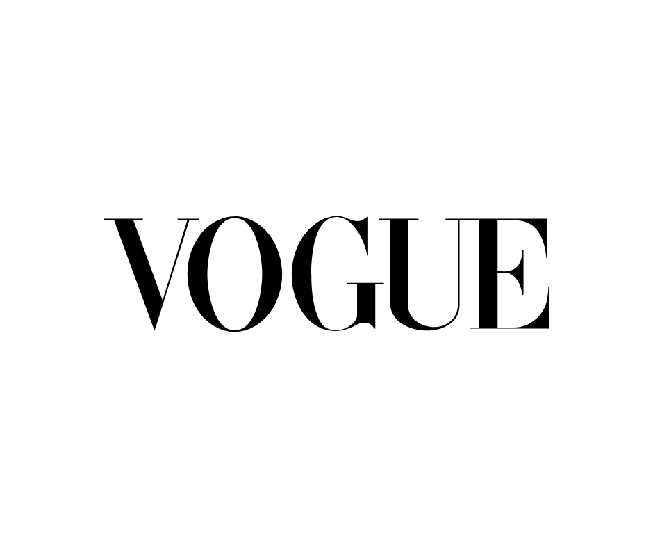 Vogue magazine logo in black text on a white background.