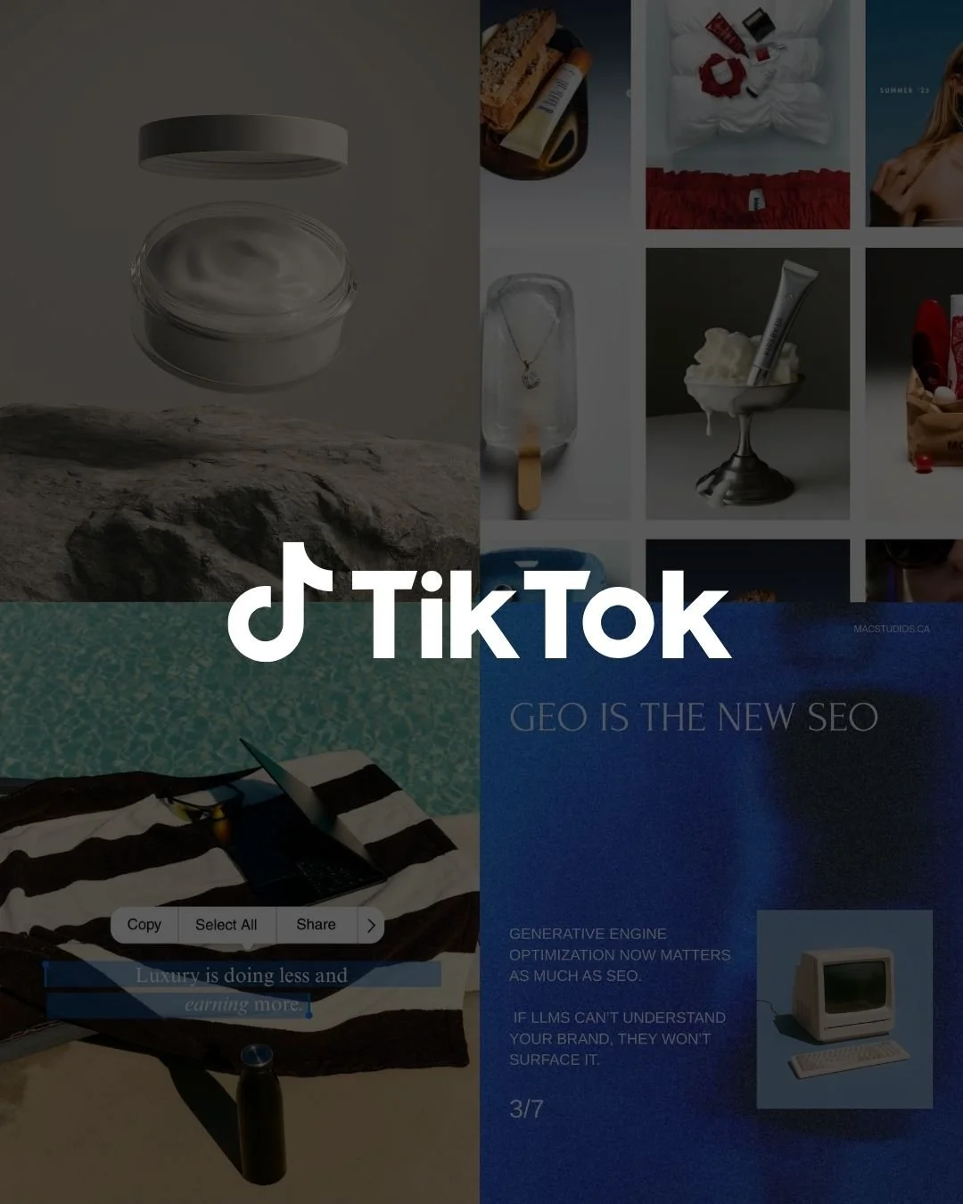 creative agency tiktok account showing the current work, moodboards and inspiration behind the brand.