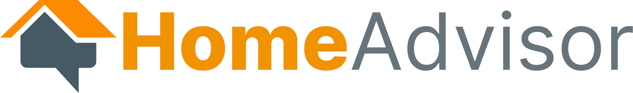 Logo of HomeAdvisor with a house icon and the text 'HomeAdvisor' in orange and gray.