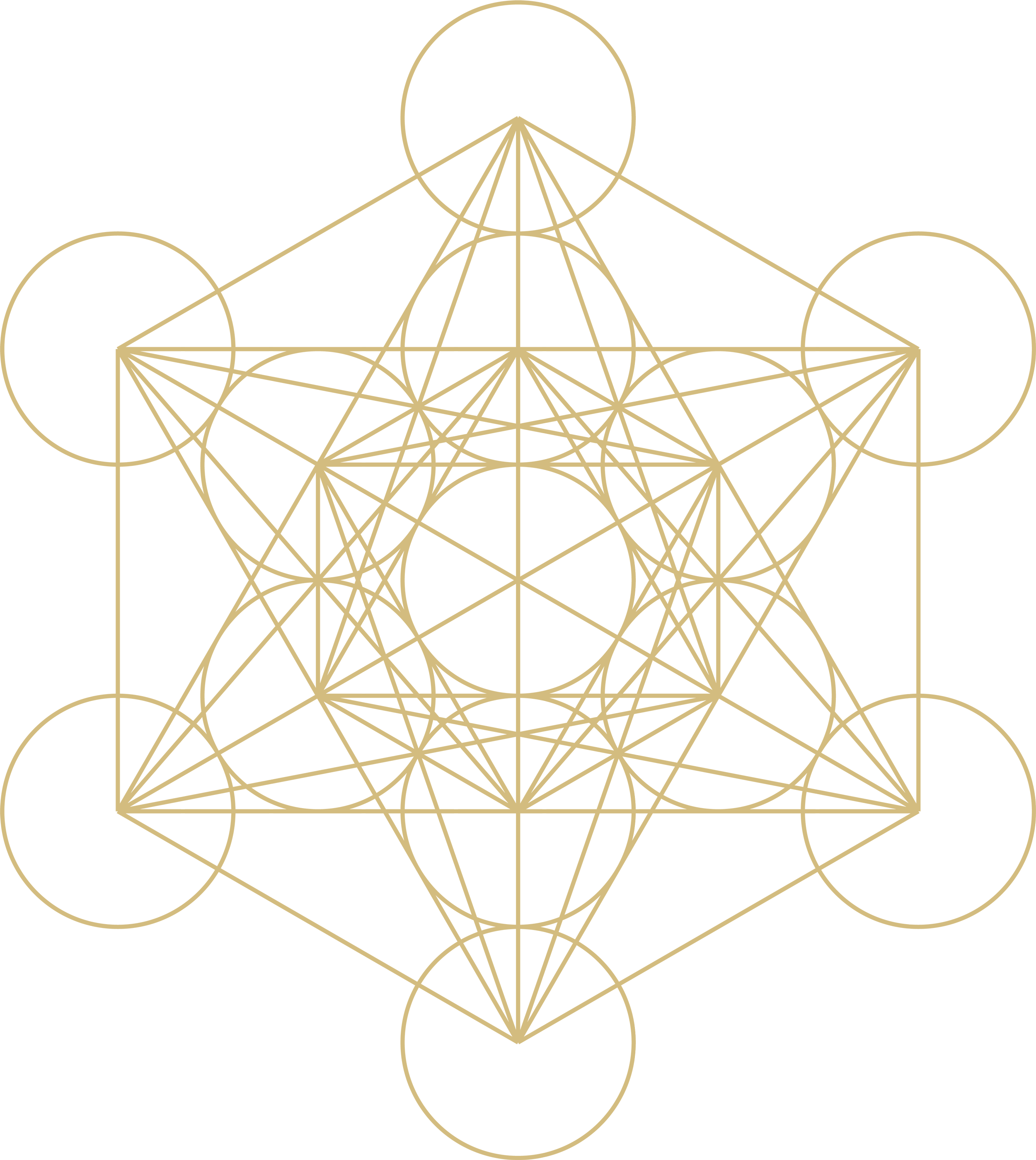 Gold sacred geometry symbol representing harmony, alignment, and spiritual connection