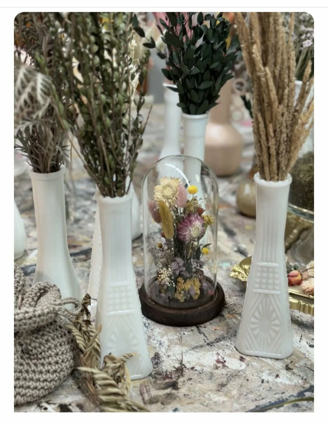 Atelier Dôme en fleurs séchées