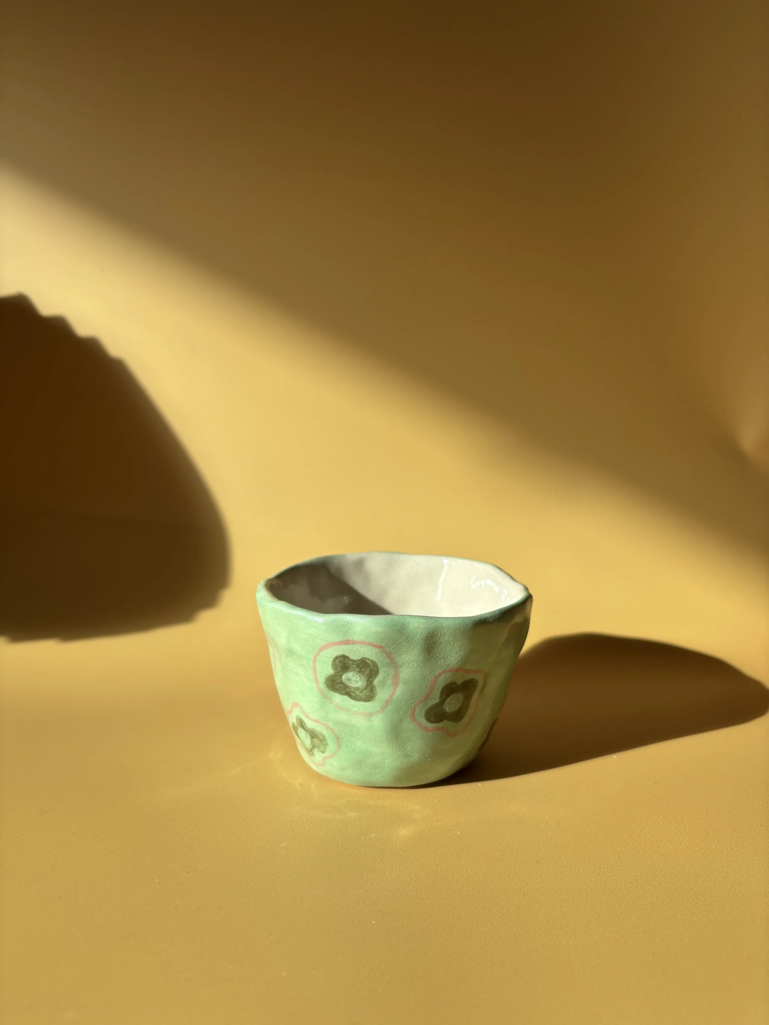 Handmade Ceramic Green Floral Mug