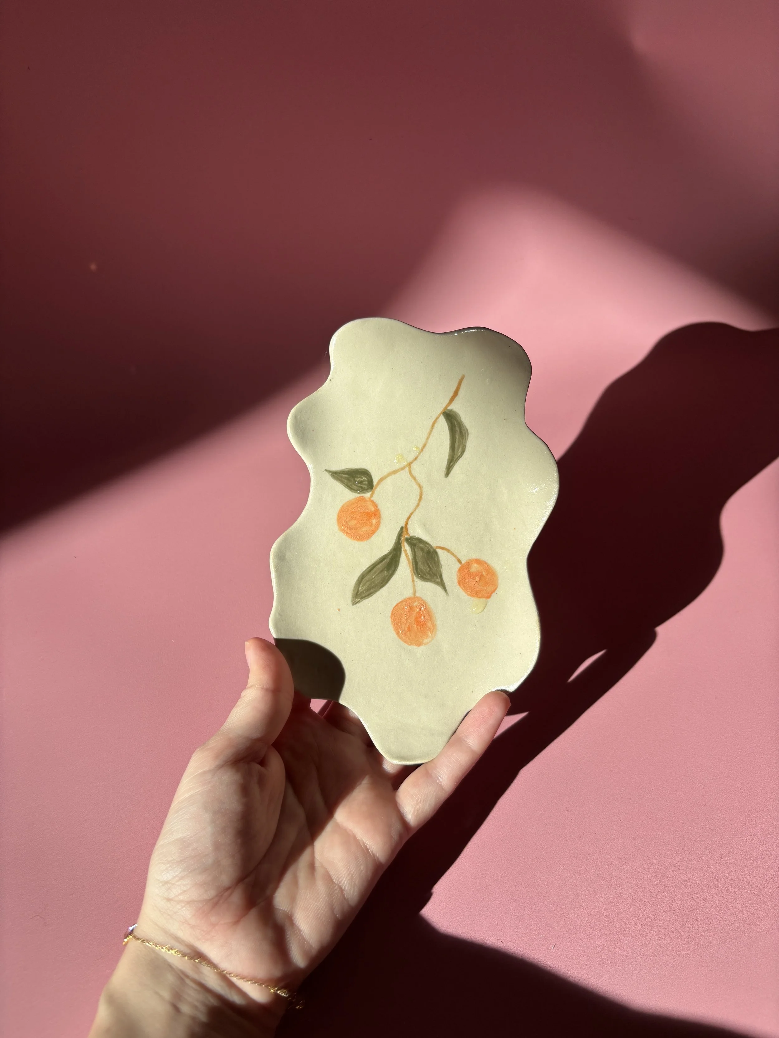 Handmade Oranges Ceramic Plate