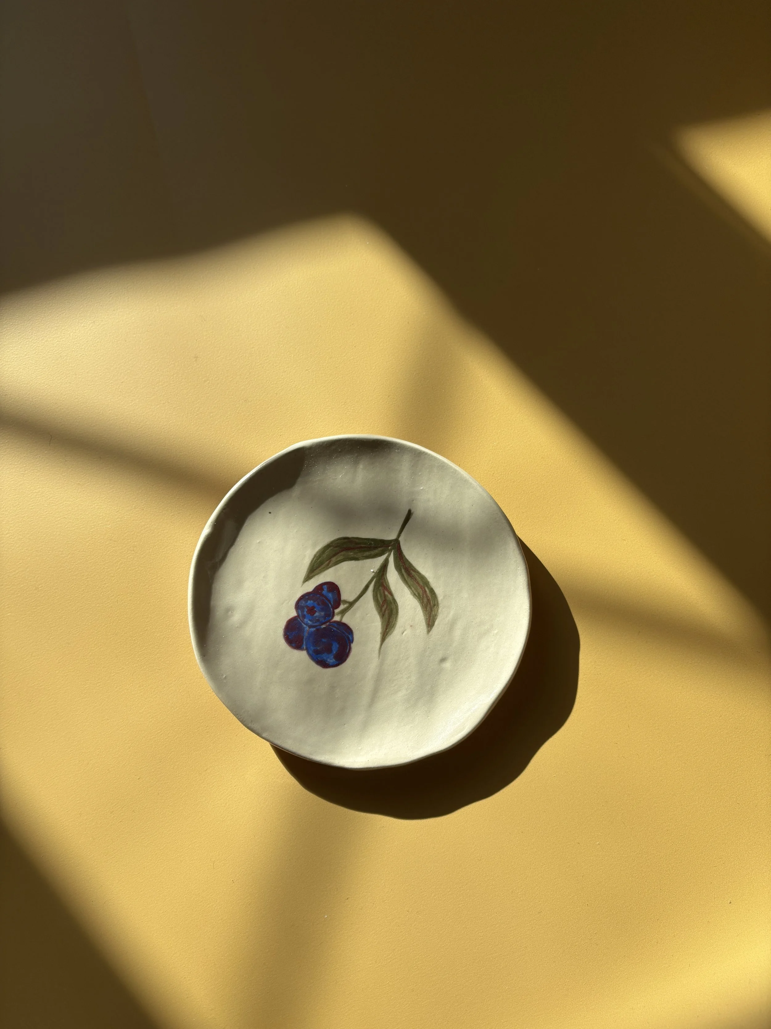 Handmade Blueberry Ceramic Plate