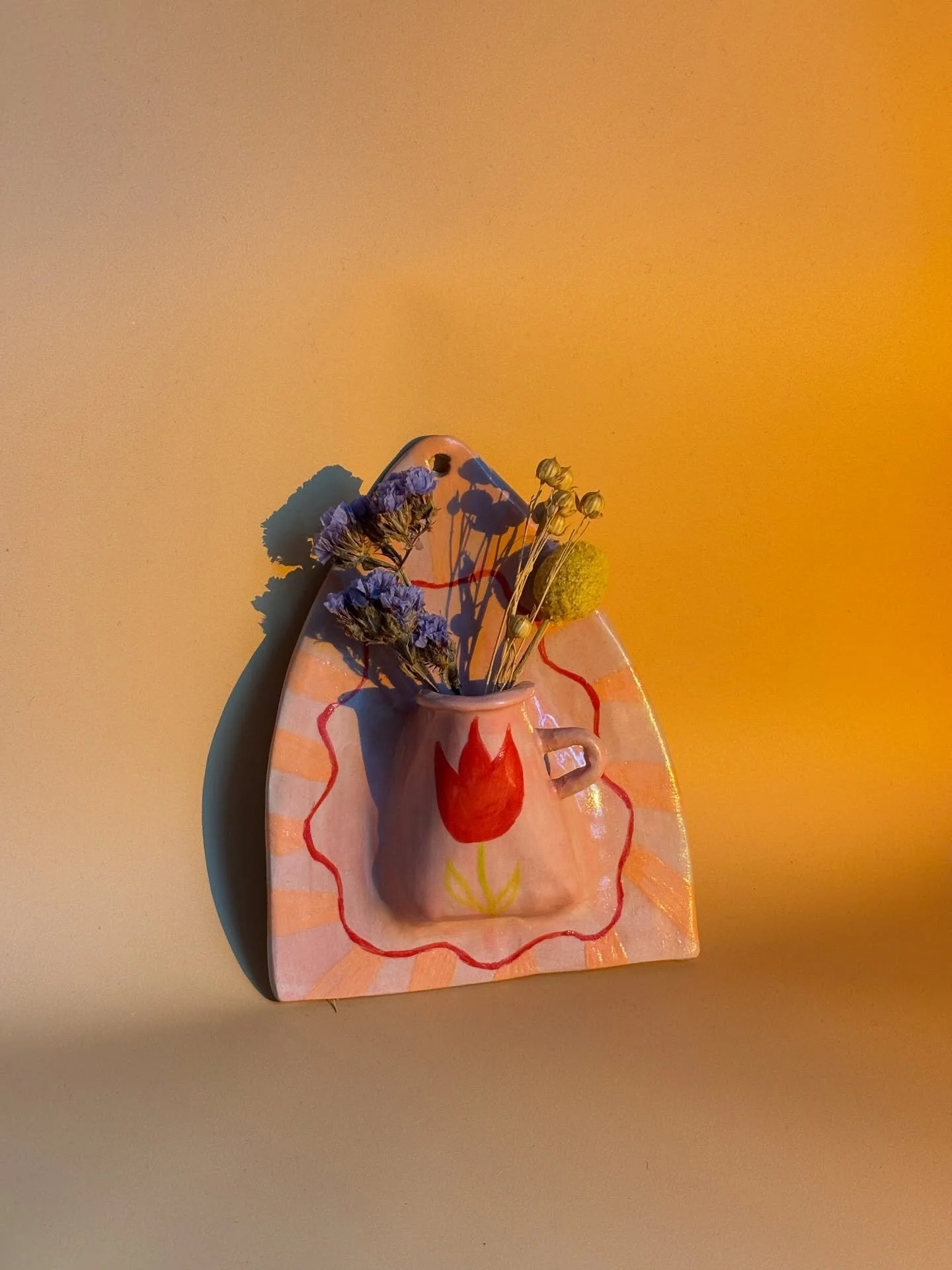 Tulips just in time for spring 💐 #ceramic #ceramicist #ceramicsofınstagram #tulip #ceramicwallart