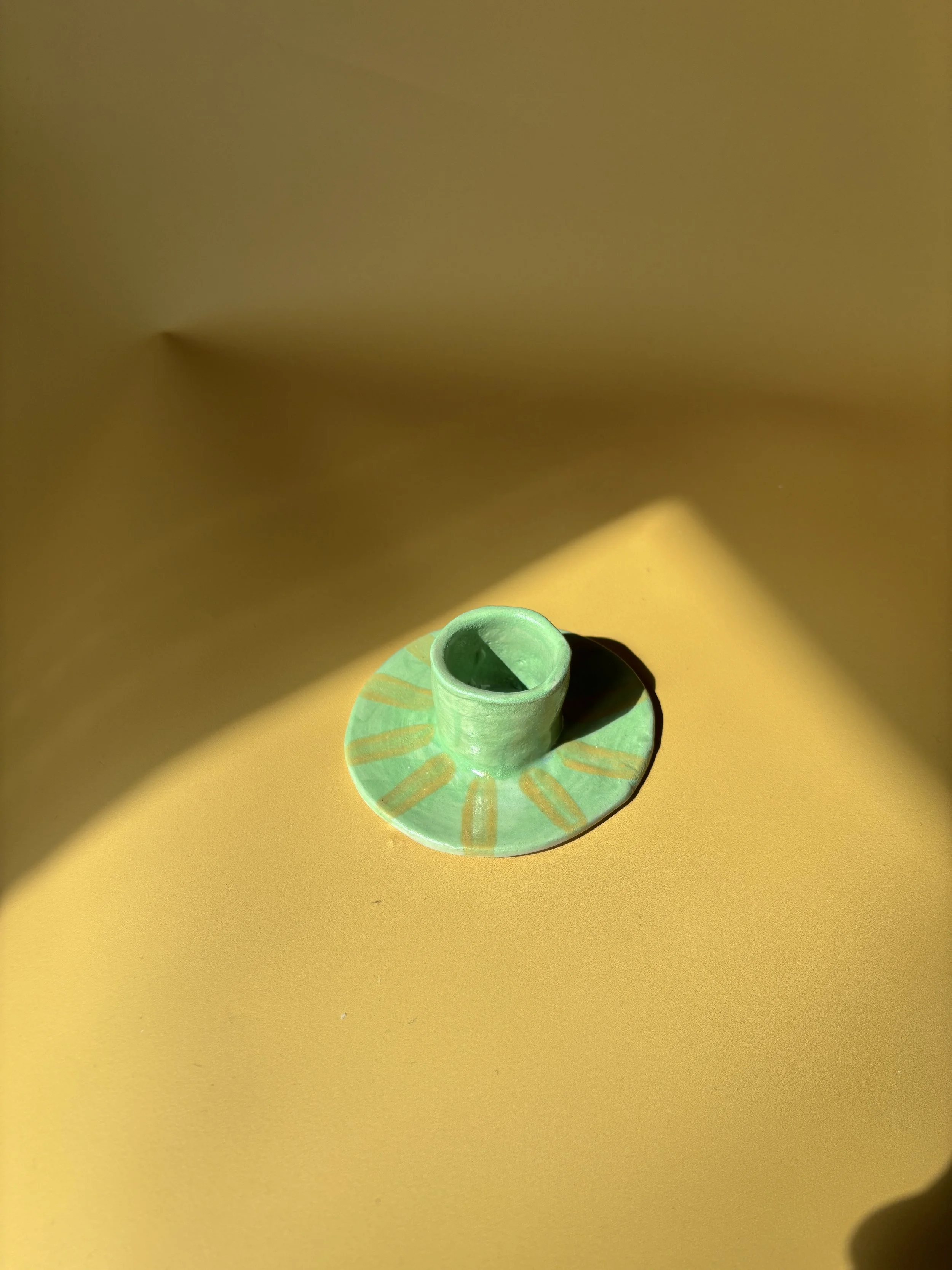 Handmade Ceramic Candle Holders, pistachio green Candle Holder