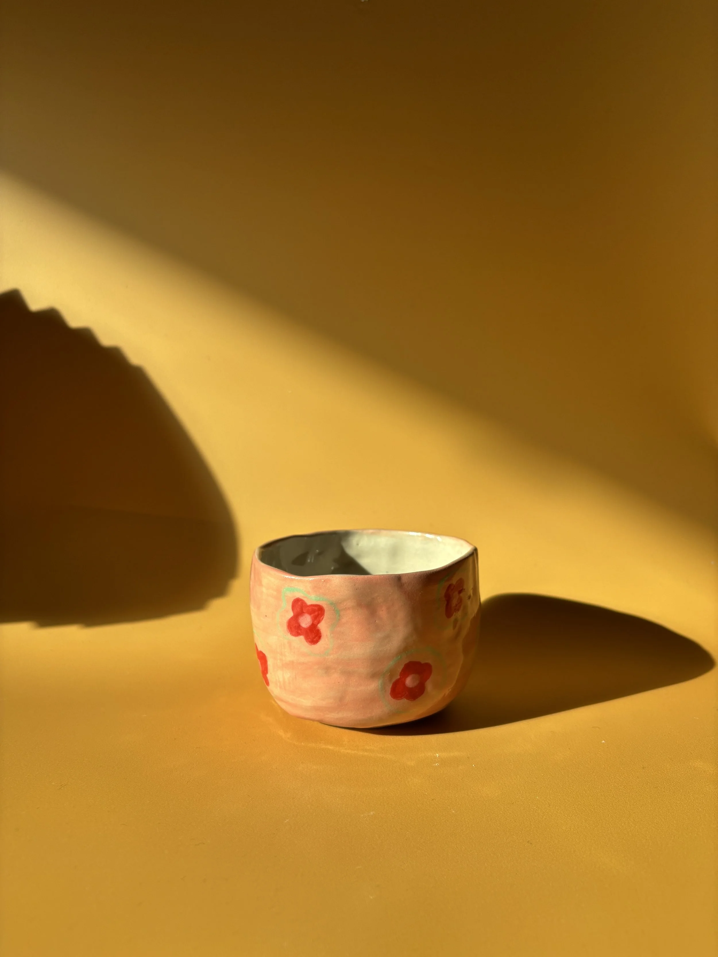 Handmade Ceramic Pink Floral Mug