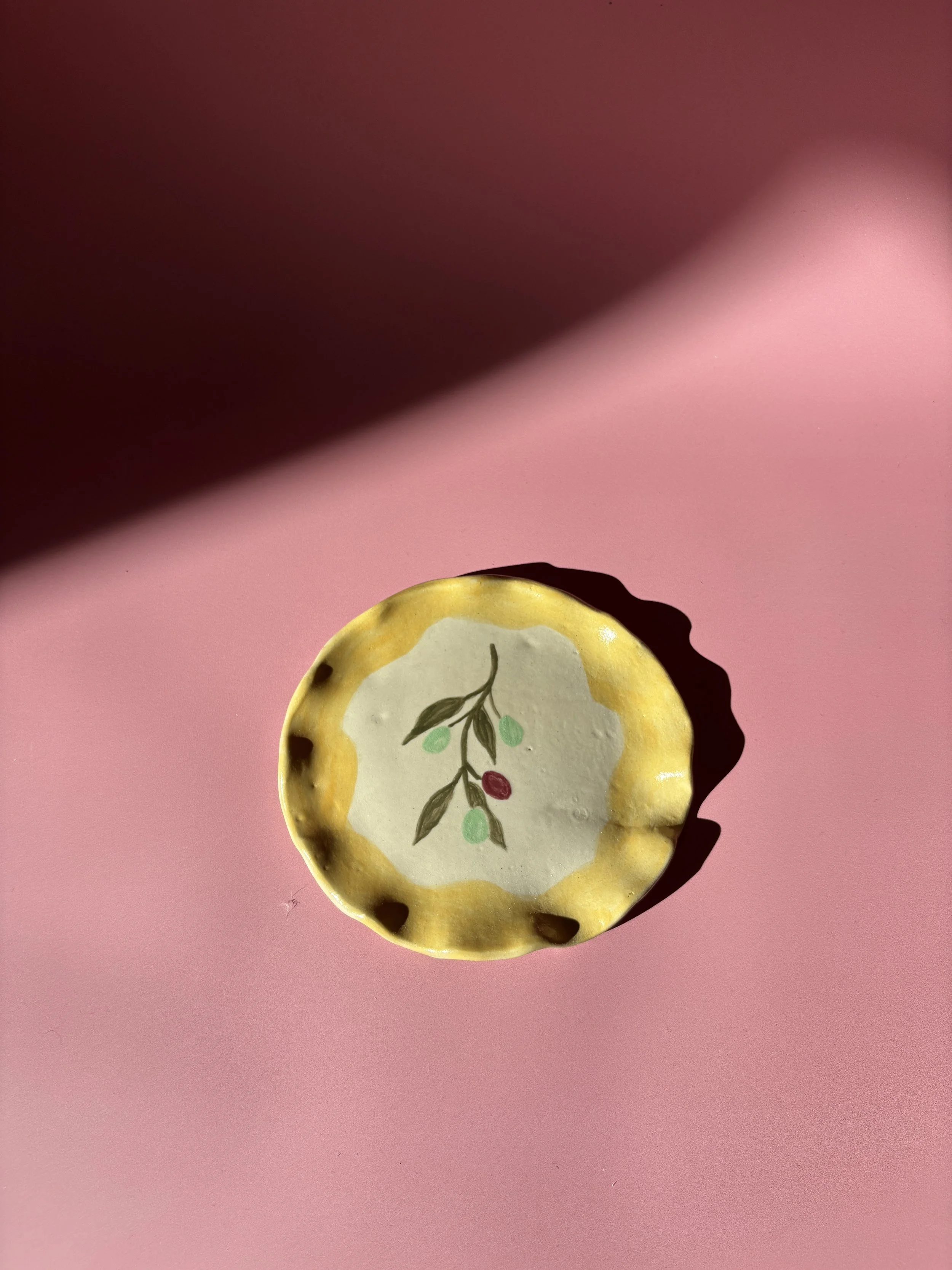 Handmade Olive Branch Ceramic Plate