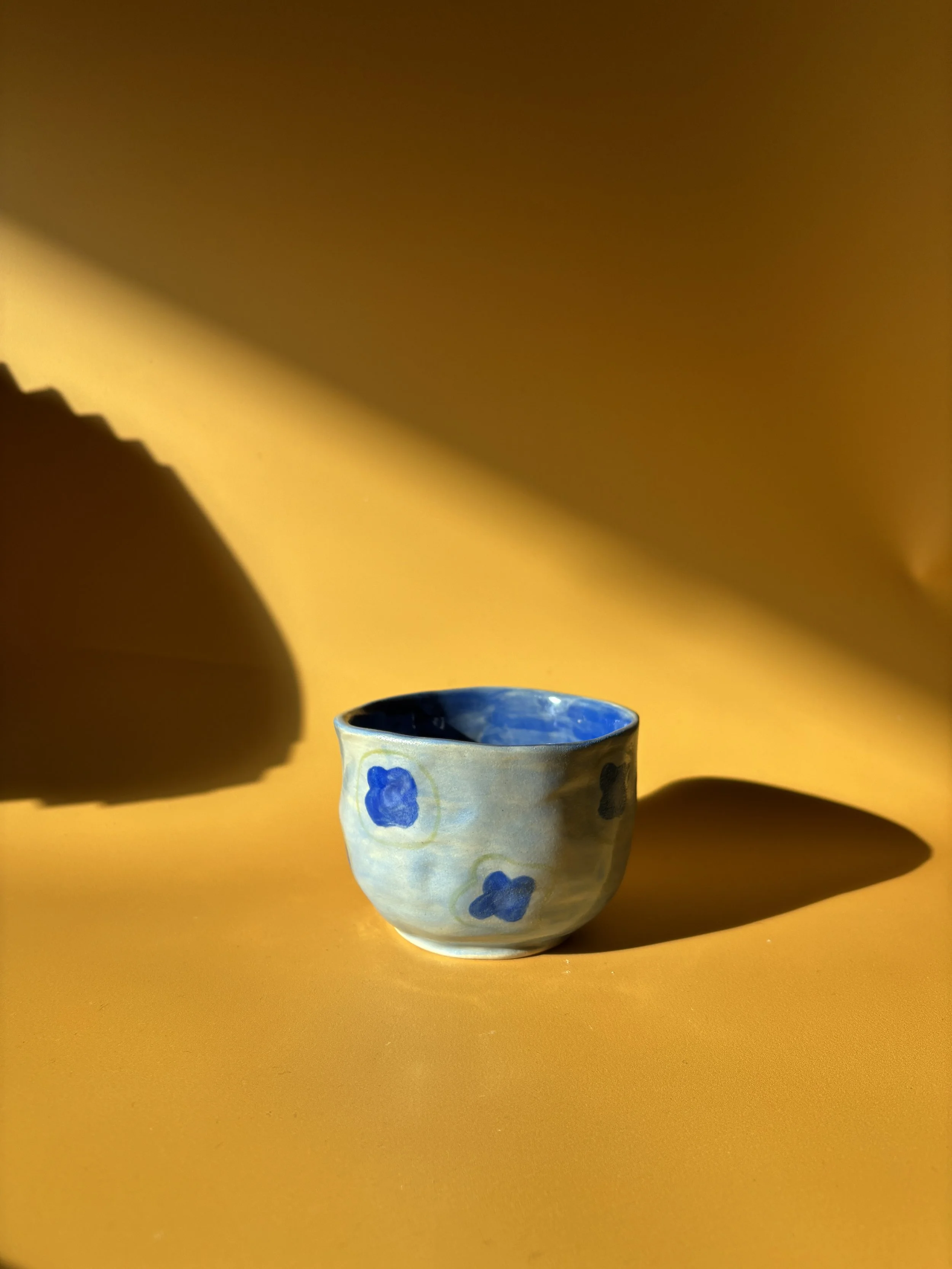 Handmade Ceramic Blue Floral Mug