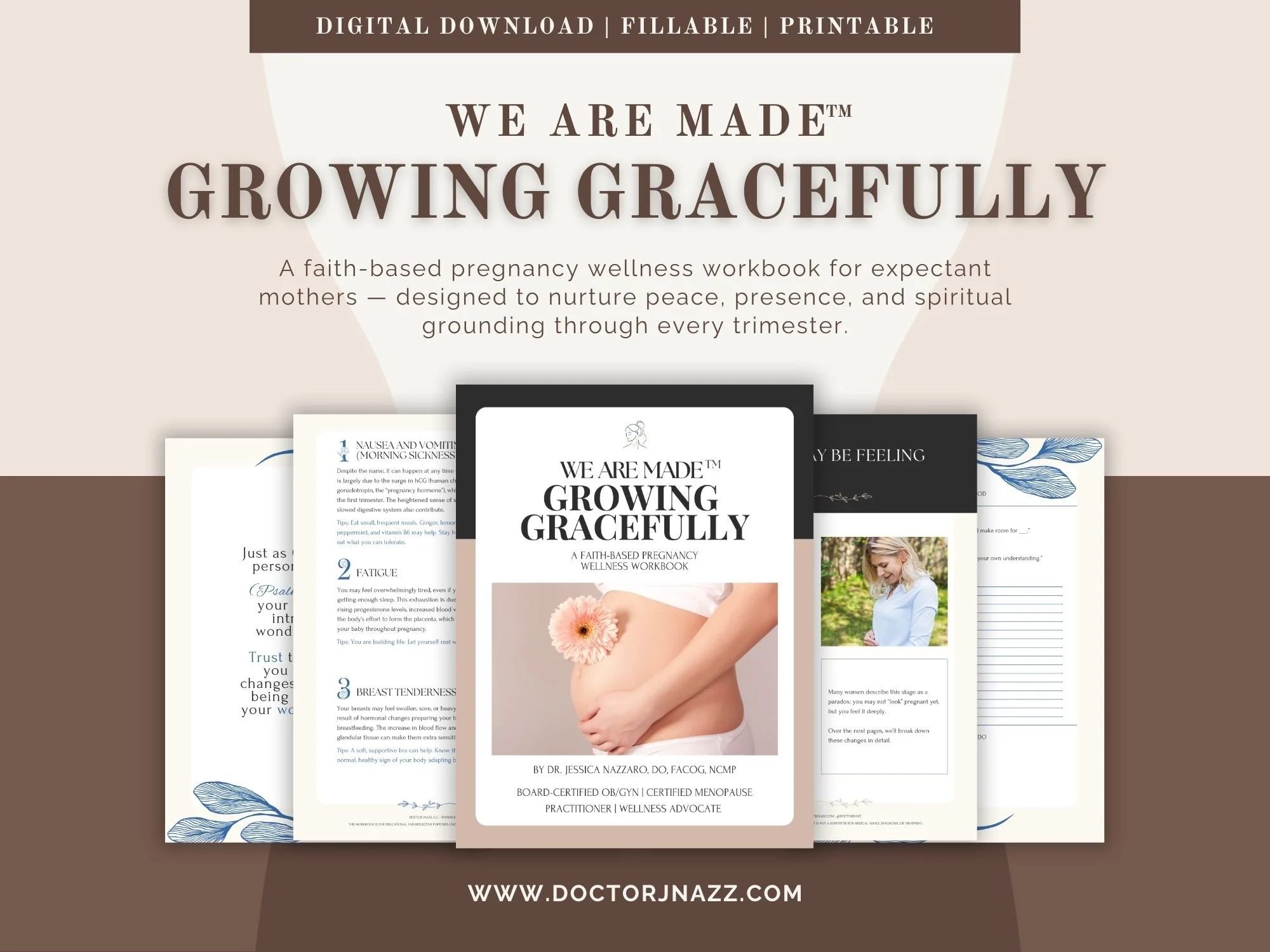 We Are Made: Growing Gracefully | Faith-Based Pregnancy Journal | Christian Prenatal Wellness Workbook | Digital Download PDF