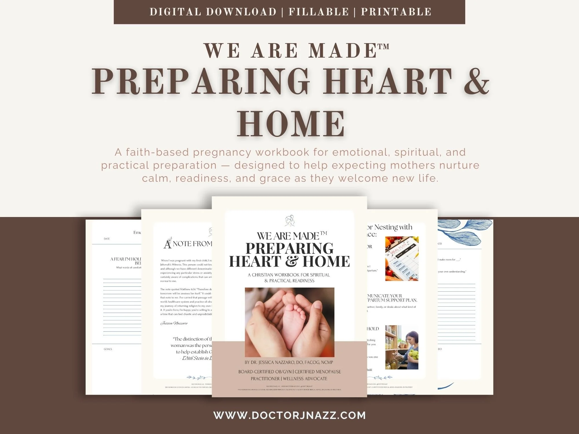 Christian Pregnancy Workbook: We Are Made - Preparing Heart & Home - Spiritual Nesting Guide (Printable PDF)