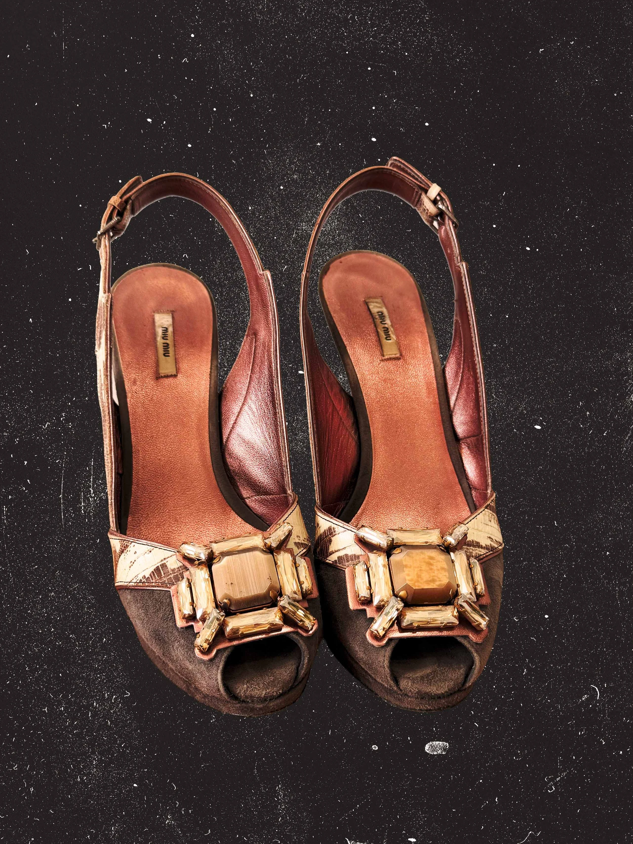 MIU MIU JEWELED HEELS