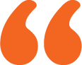 Two orange quotation marks.