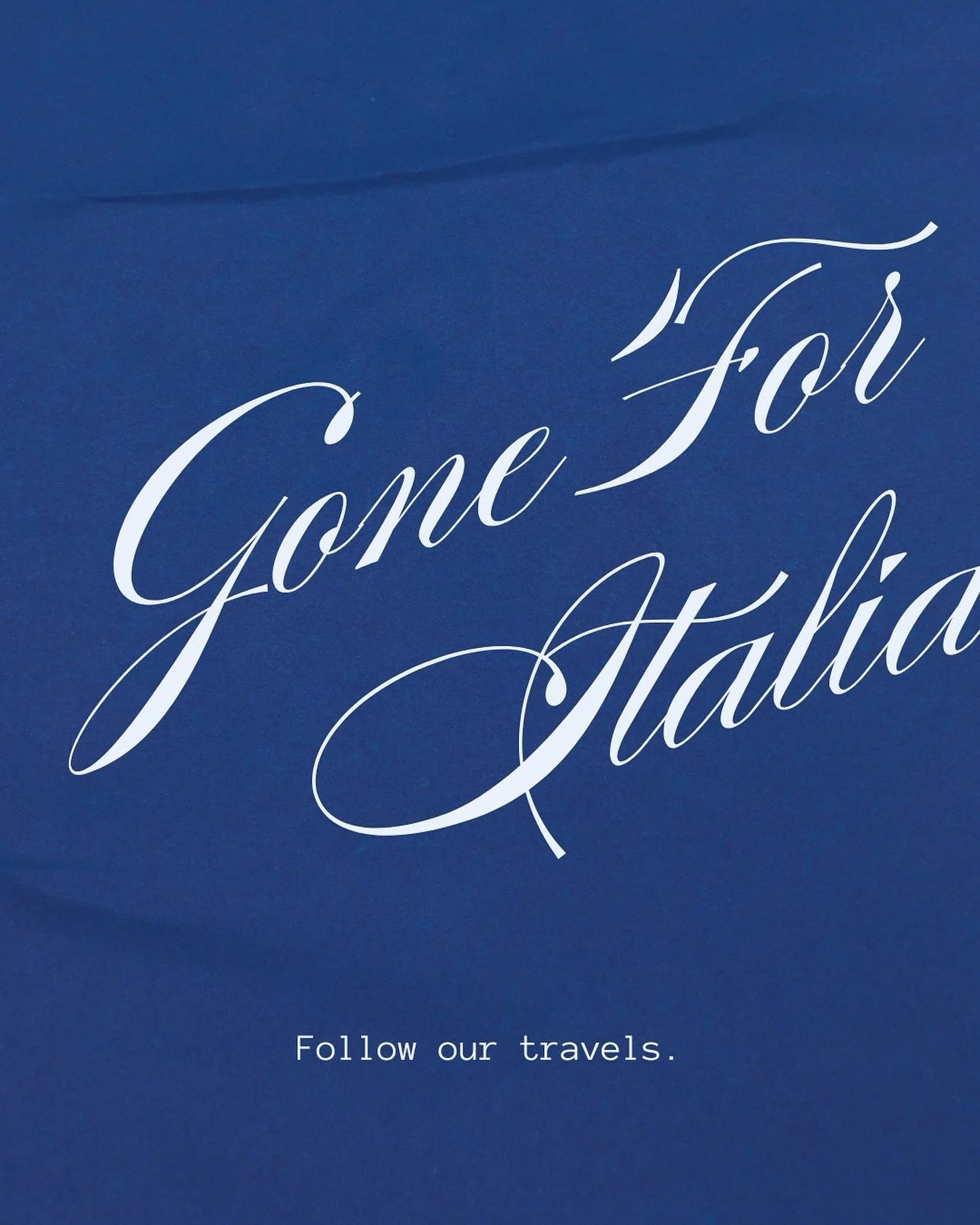 Gone for Italy until the 20th! We&rsquo;ll be capturing and sharing our journey here, so stay tuned.