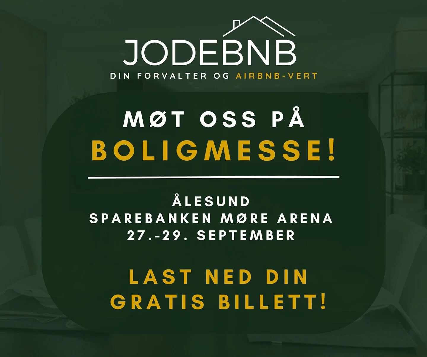 Kom &aring; bli kjent med oss p&aring; &aring;rets Boligmesse!🏡 
Det blir ogs&aring; en konkurranse med premie til en verdi av 1000kr!🌟
Link til din gratis billett finner du i en av h&oslash;ydepunktene p&aring; profilen v&aring;res✨
Eller send oss