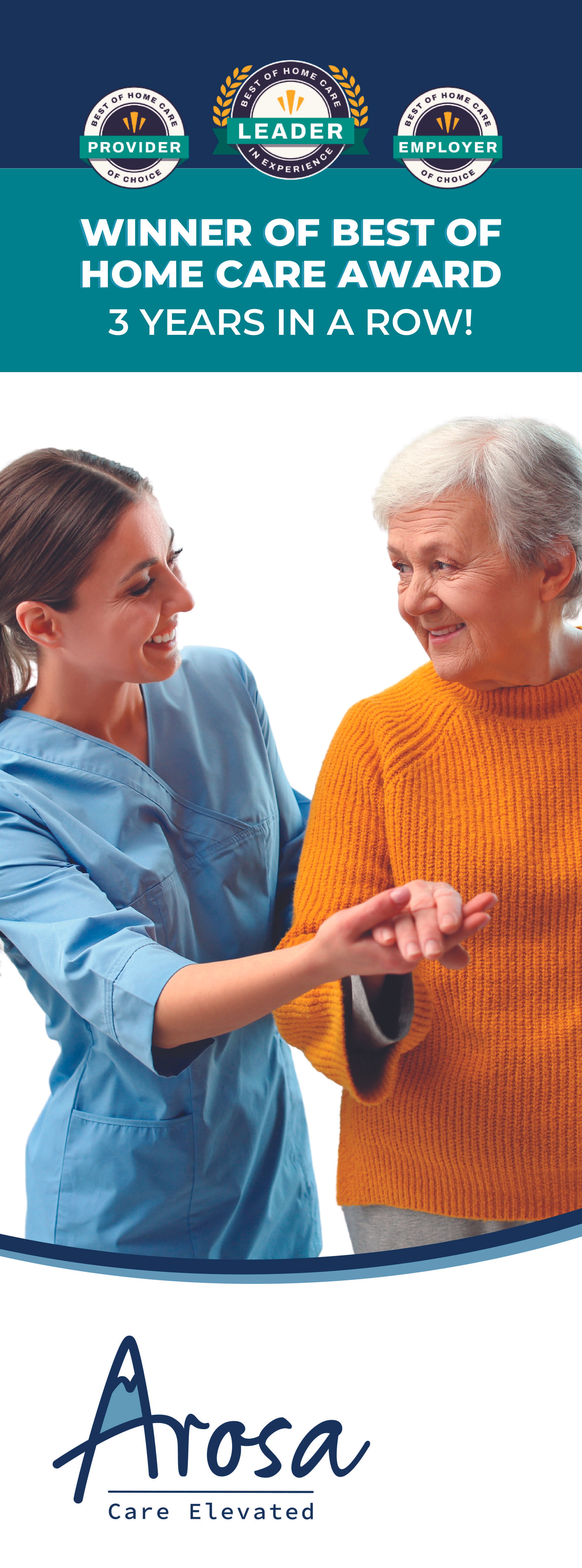 Arosa, elderly care banner