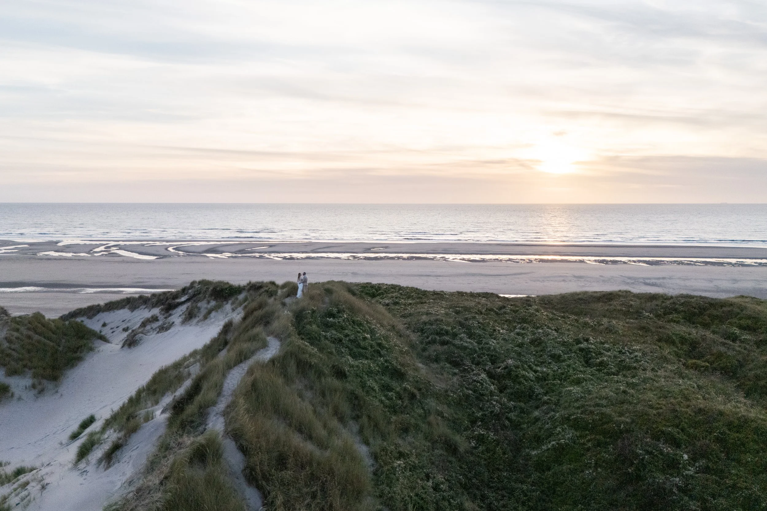 Day after au couché du soleil dans les dunes de Stella Plage
