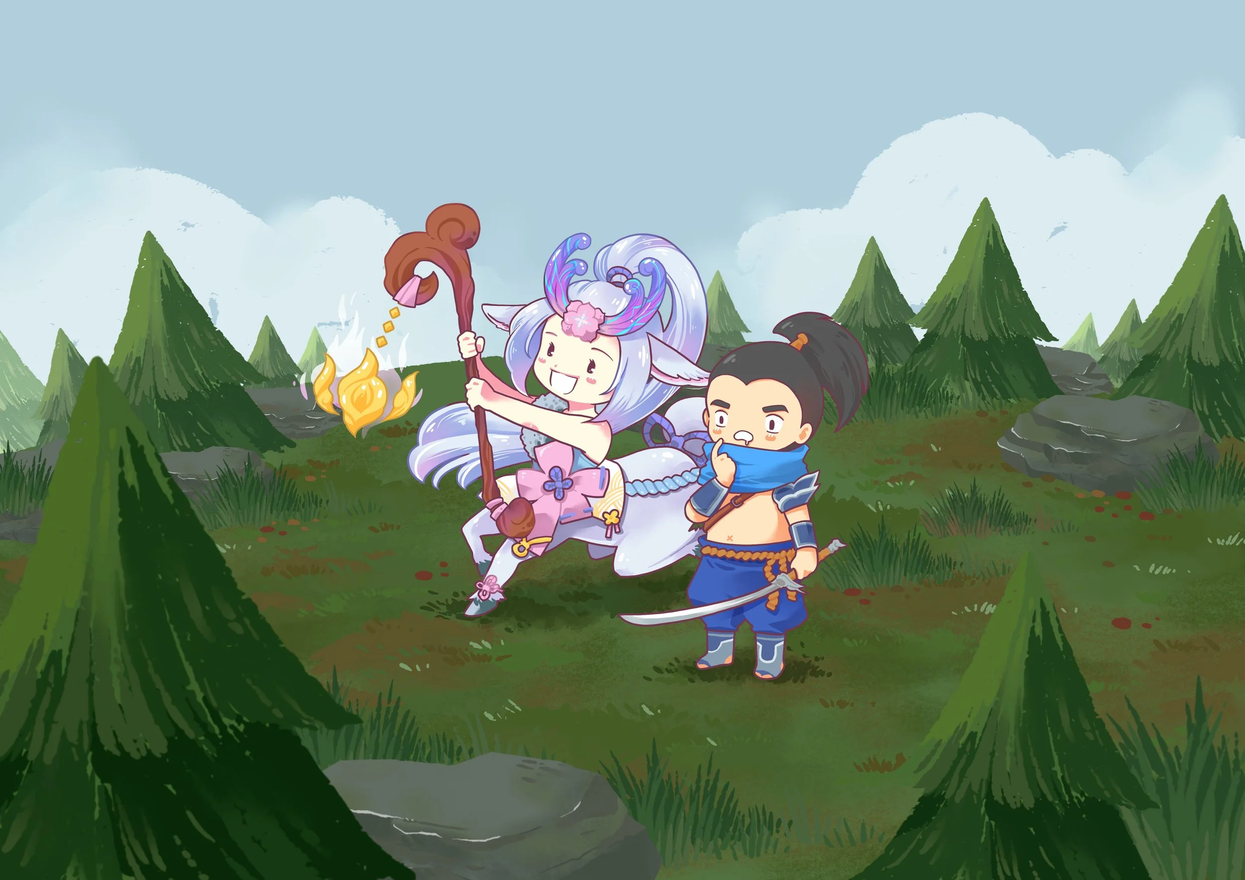 Custom illustration artwork created for a couple with a gaming hobby featuring their character