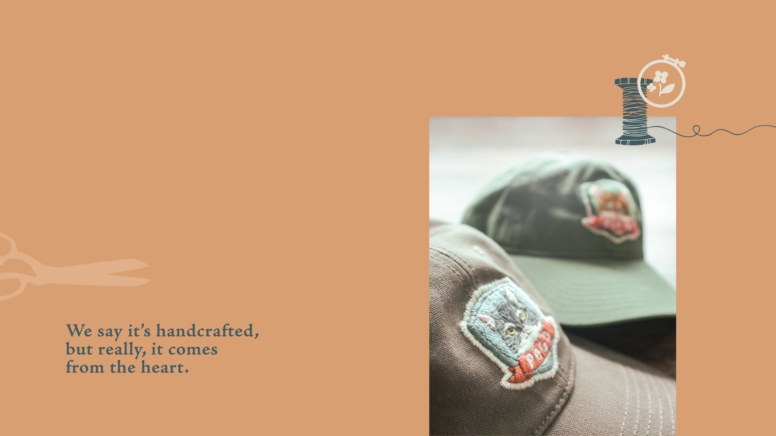 Poster presenting the Kokokoru Broderie visual identity with custom handcrafted hat of pet portrait