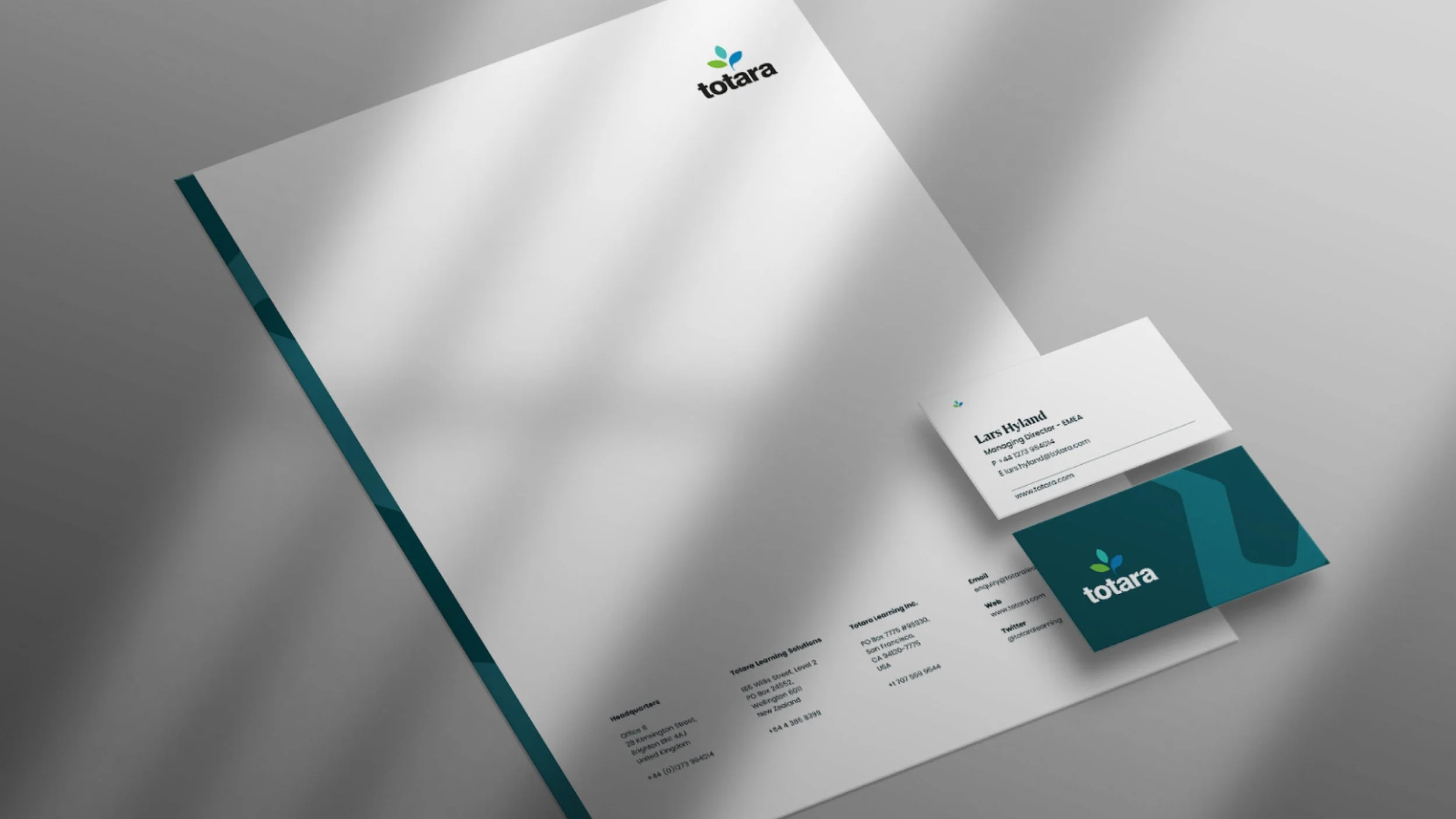 Branded stationery mockup featuring business cards, letterhead, and corporate identity materials in a cohesive visual system