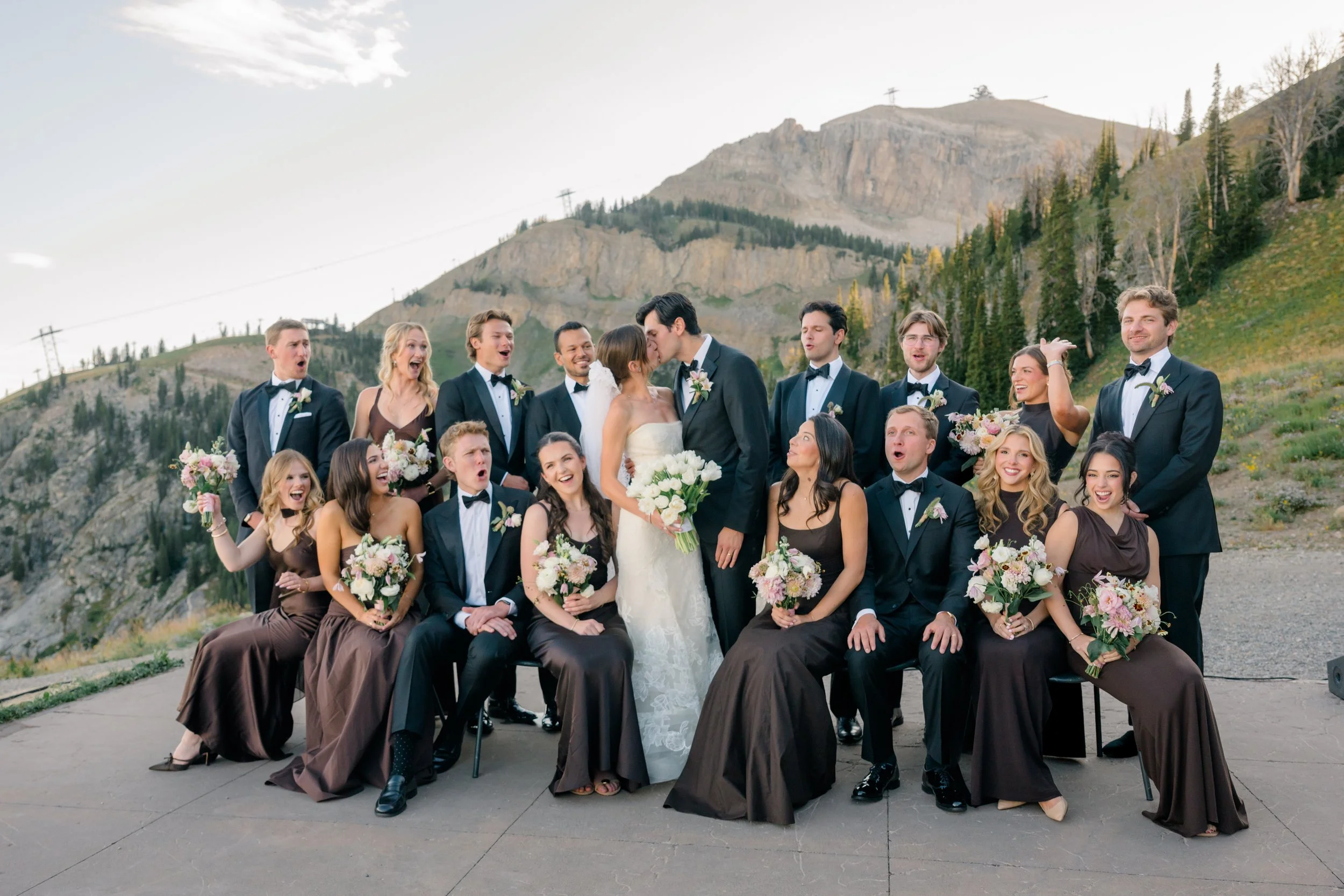 Mountaintop wedding reception at The Piste