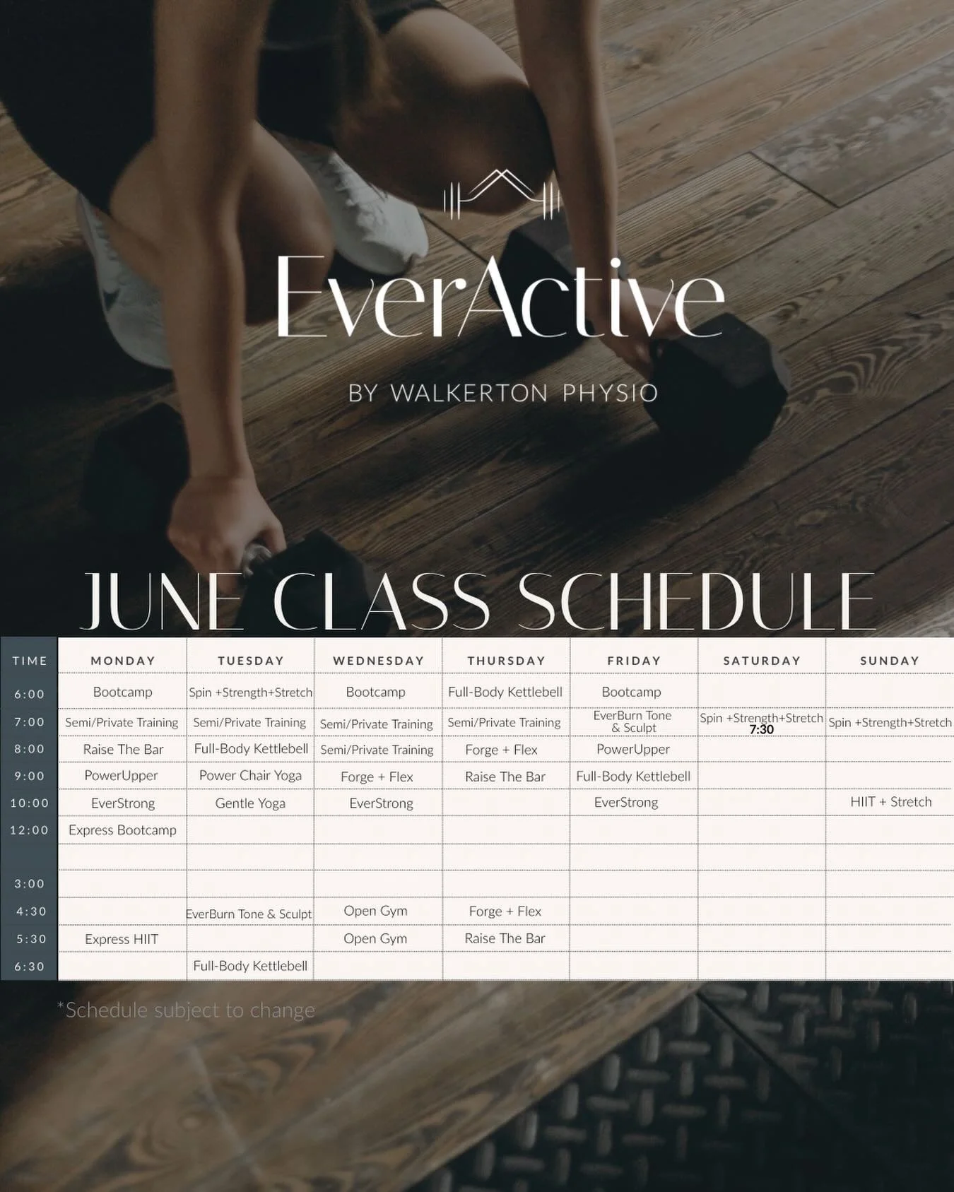 Our June schedule is officially here 🤎✨
New month, new classes &amp; all the summer movement vibes ☀️💪

From strength + conditioning to kettlebells, yoga, spin, Pilates-inspired burn and mobility work&hellip; there&rsquo;s something for everyone th